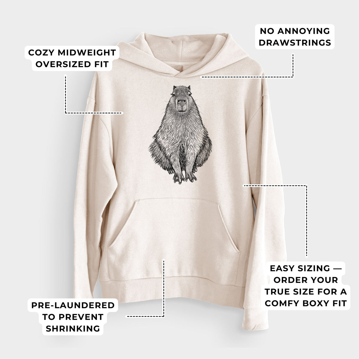 Capybara - Hydrochoerus hydrochaeris  - Bodega Midweight Hoodie