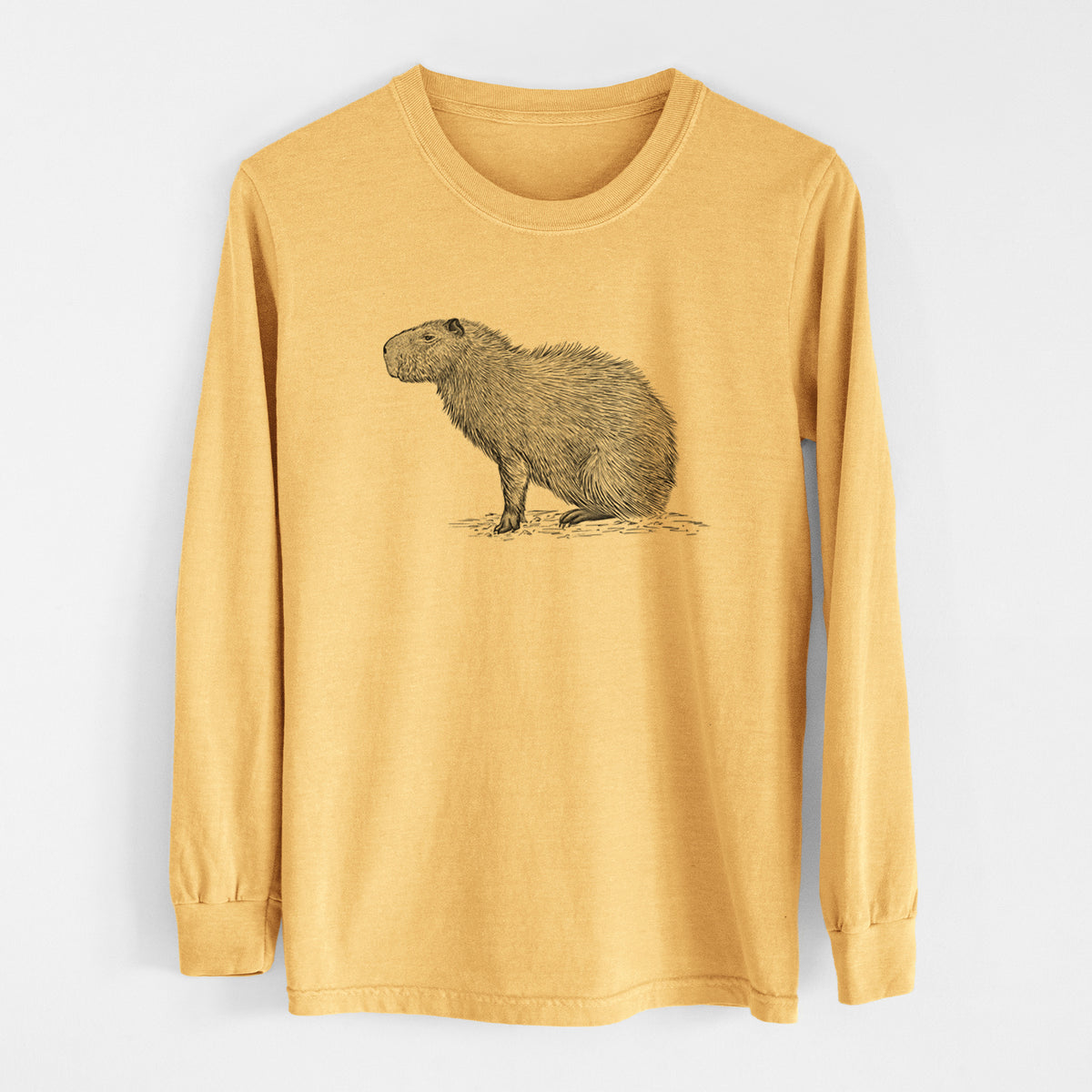 Capybara Profile - Hydrochoerus hydrochaeris - Heavyweight 100% Cotton Long Sleeve