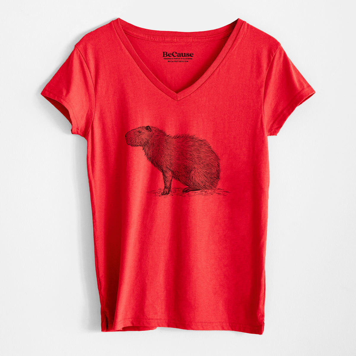 Capybara Profile - Hydrochoerus hydrochaeris - Women&#39;s 100% Recycled V-neck