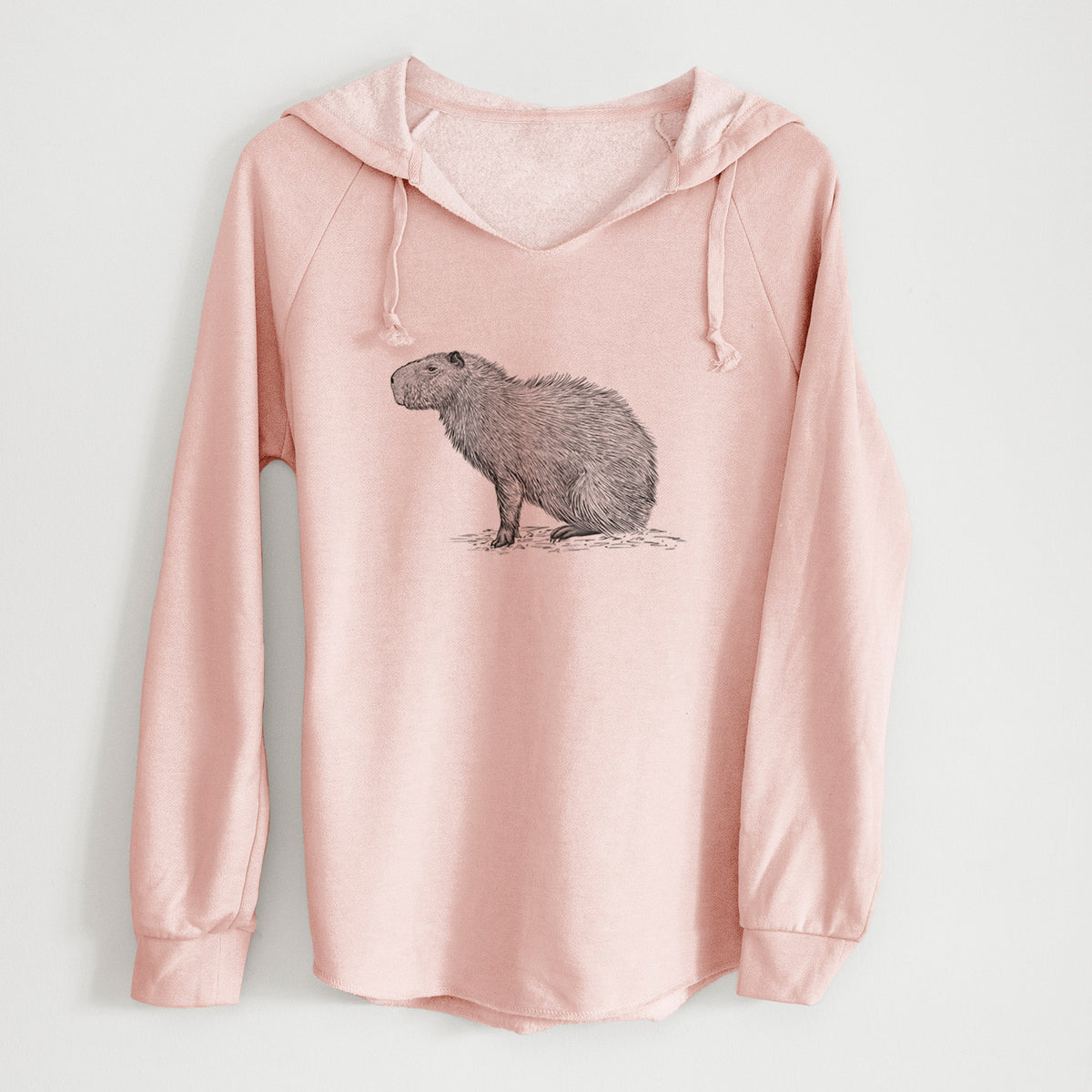 Capybara Profile - Hydrochoerus hydrochaeris - Cali Wave Hooded Sweatshirt