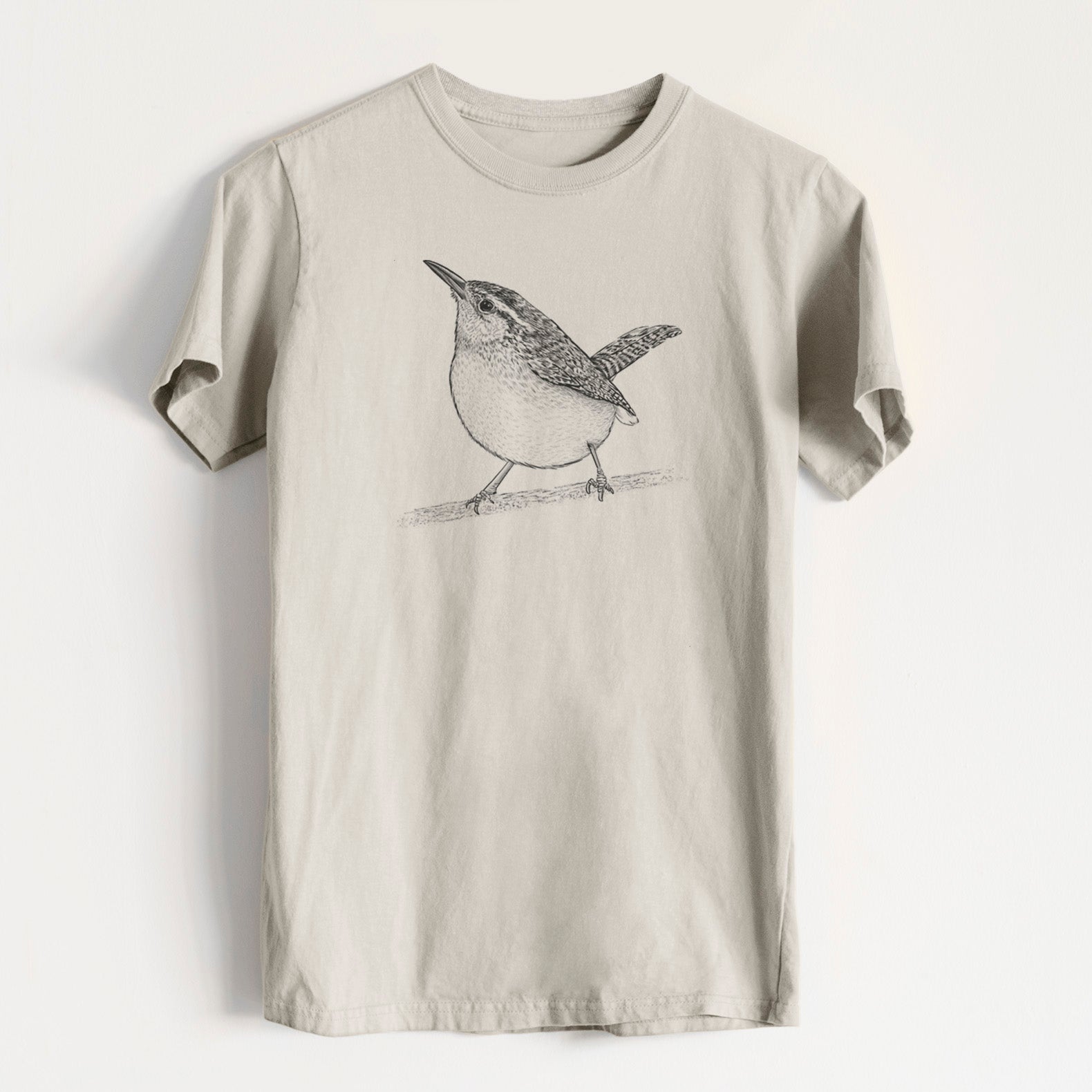 Carolina Wren - Thryothorus ludovicianus - Heavyweight Men's 100% Organic Cotton Tee
