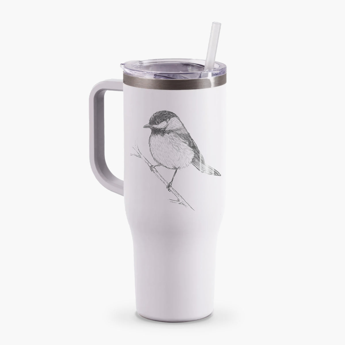 Black-capped Chickadee - Poecile atricapillus - 40oz Tumbler with Handle