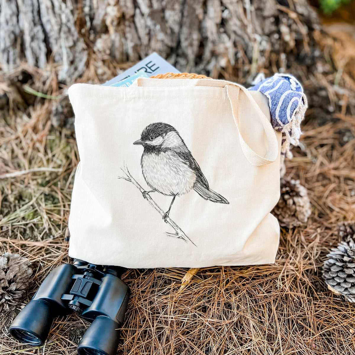 Black-capped Chickadee - Poecile atricapillus - Tote Bag