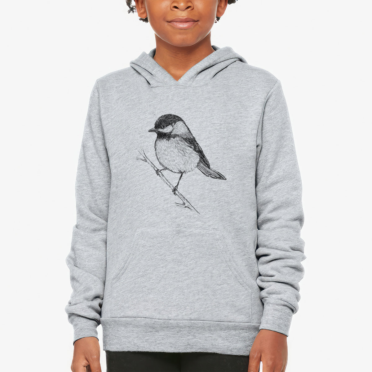 Black-capped Chickadee - Poecile atricapillus - Youth Hoodie Sweatshirt