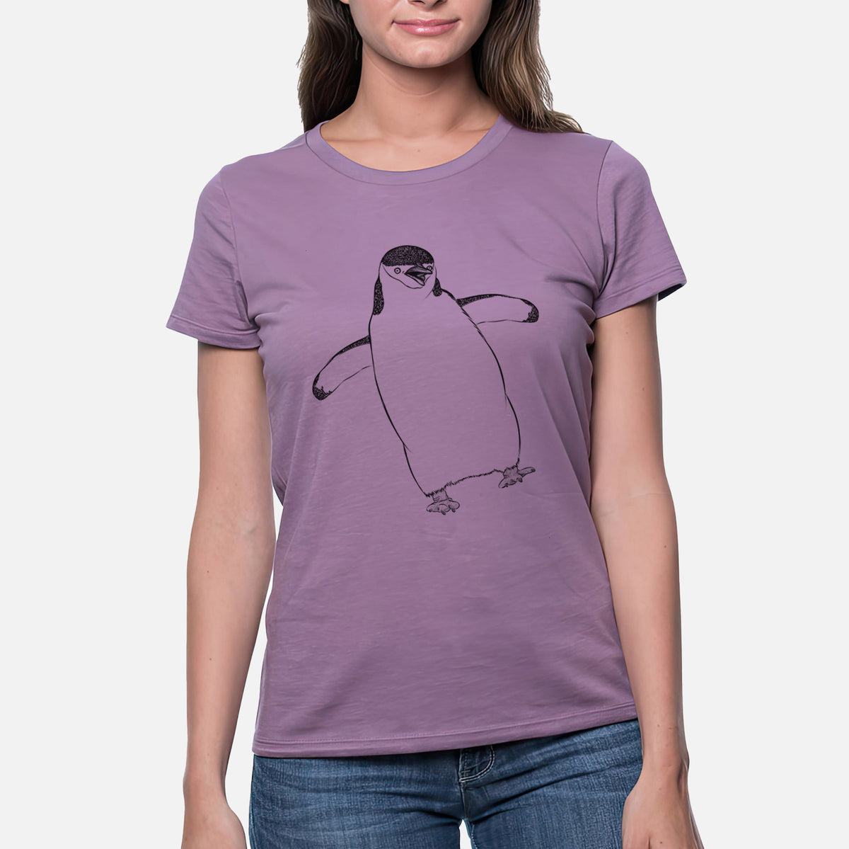 Chinstrap Penguin - Pygoscelis antarcticus - Women&#39;s Crewneck - Made in USA - 100% Organic Cotton