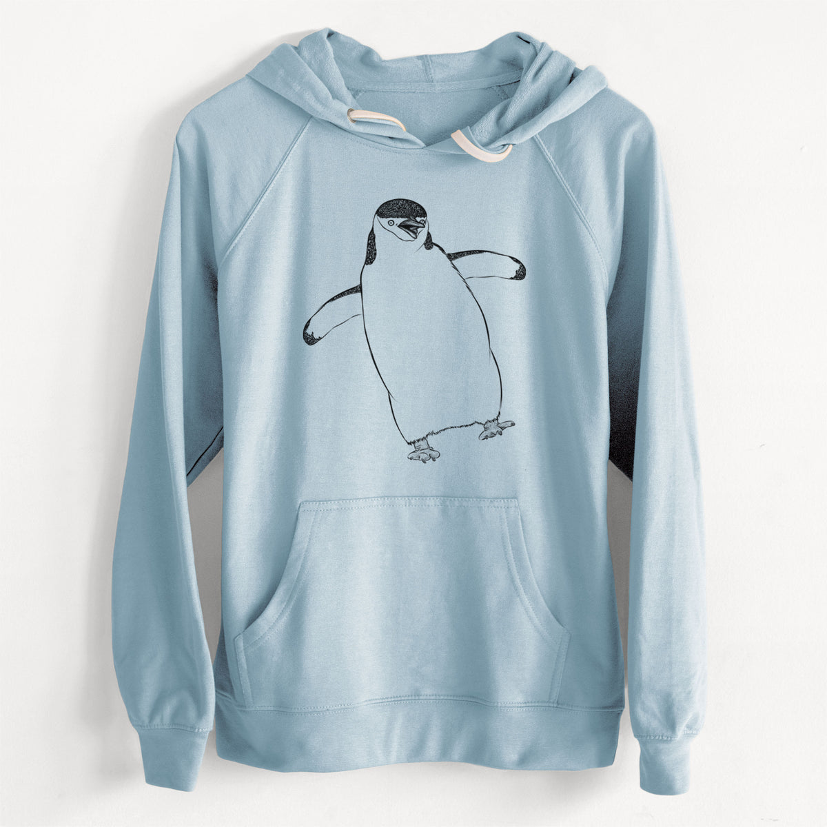 Chinstrap Penguin - Pygoscelis antarcticus  - Slim Fit Loopback Terry Hoodie