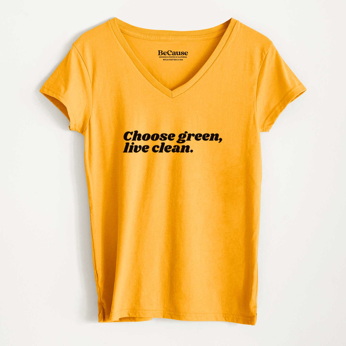 Choose Green, Live Clean - Women&#39;s 100% Recycled V-neck