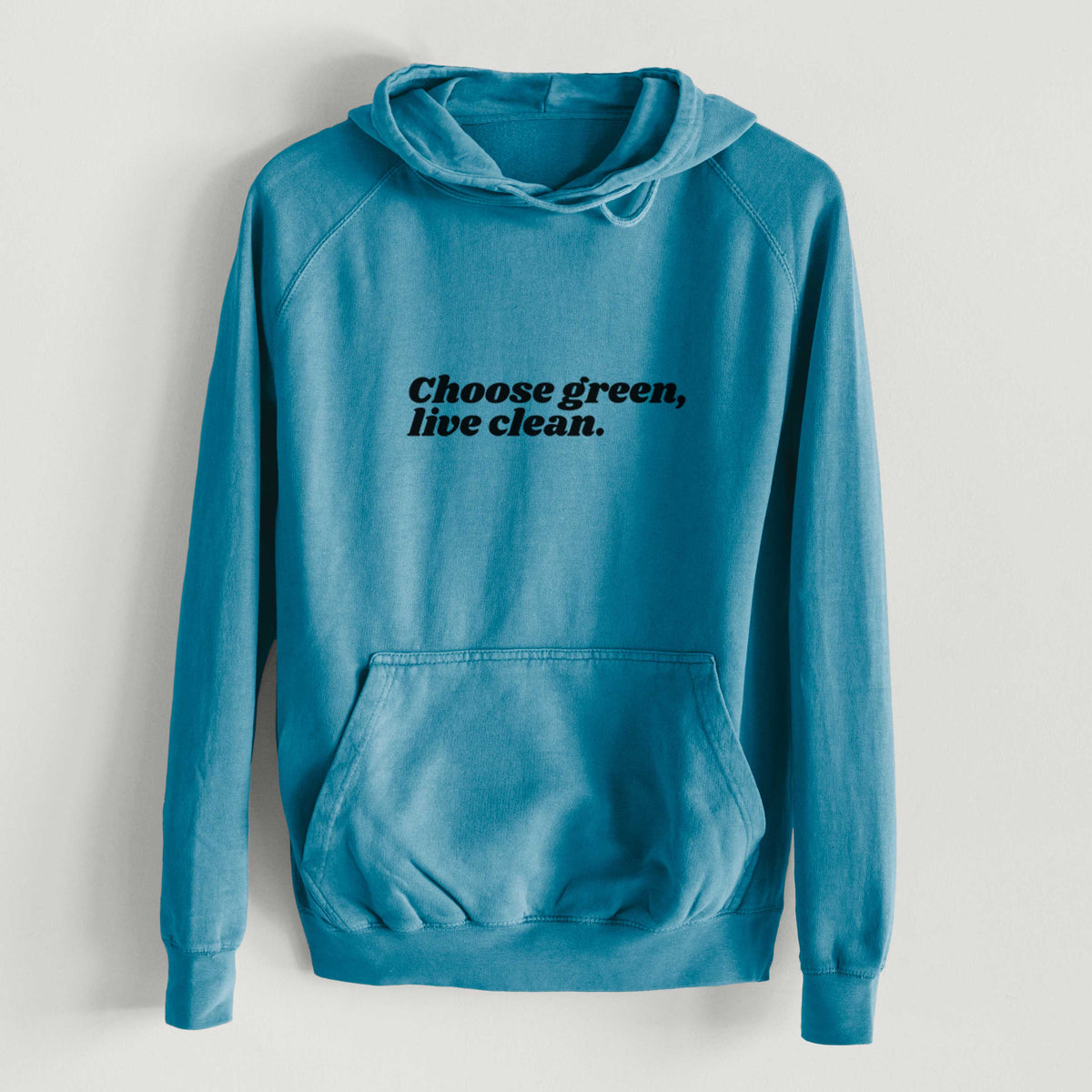 Choose Green, Live Clean  - Mid-Weight Unisex Vintage 100% Cotton Hoodie