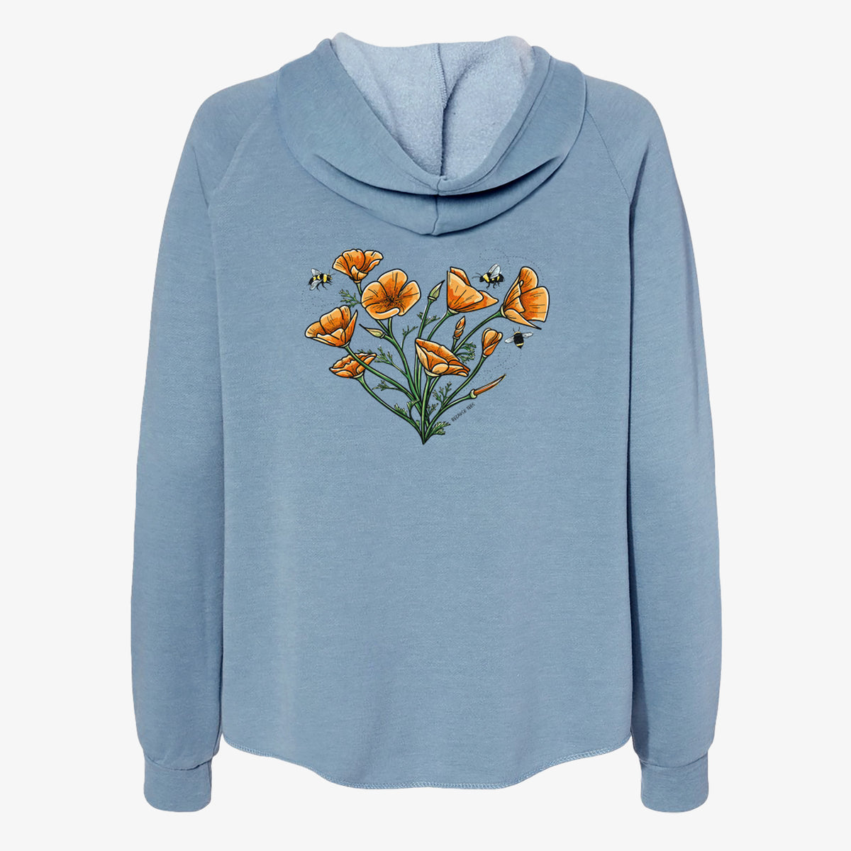 Color California Poppy Heart - Women&#39;s Cali Wave Zip-Up Sweatshirt