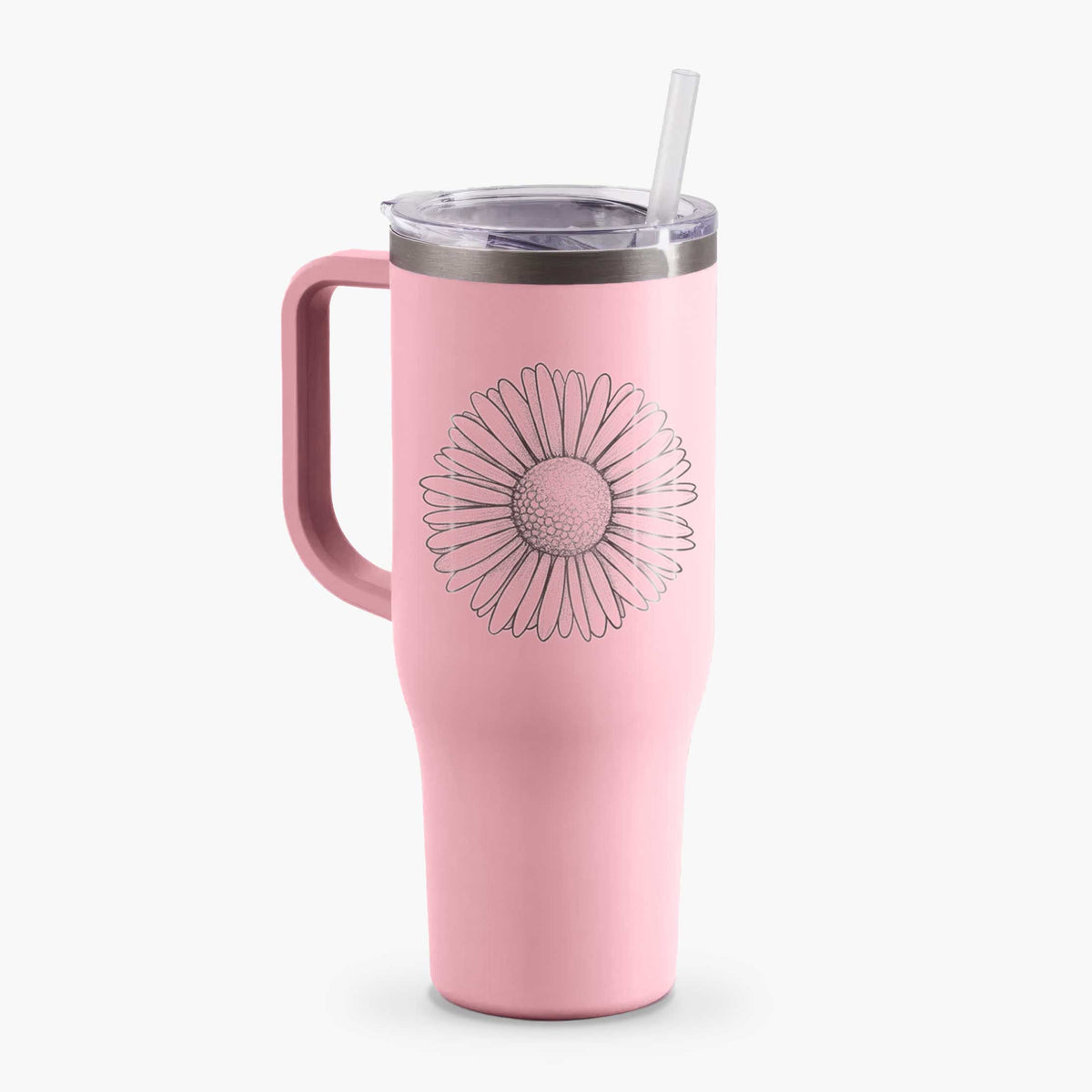 Bellis perennis - The Common Daisy - 40oz Tumbler with Handle