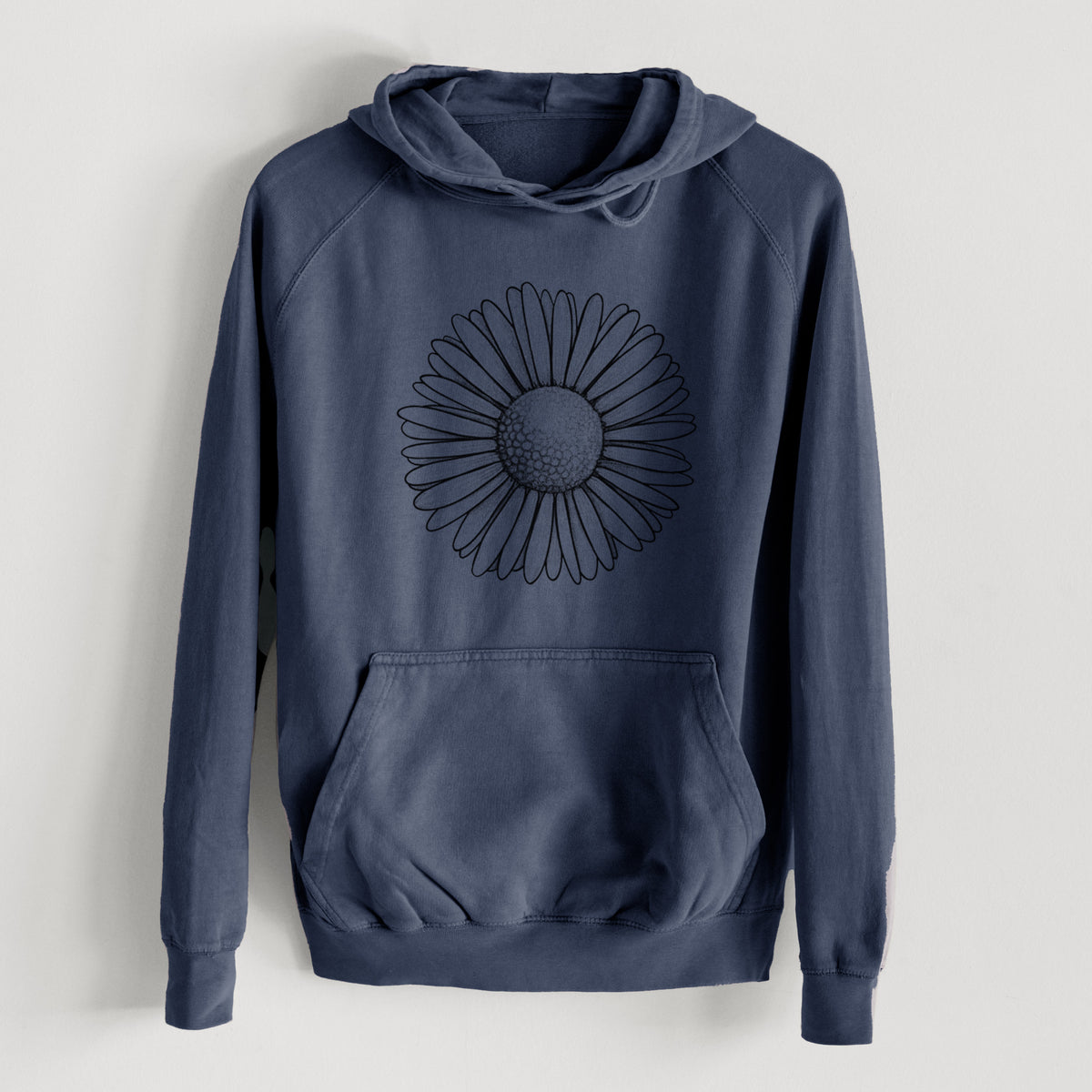 Bellis perennis - The Common Daisy  - Mid-Weight Unisex Vintage 100% Cotton Hoodie