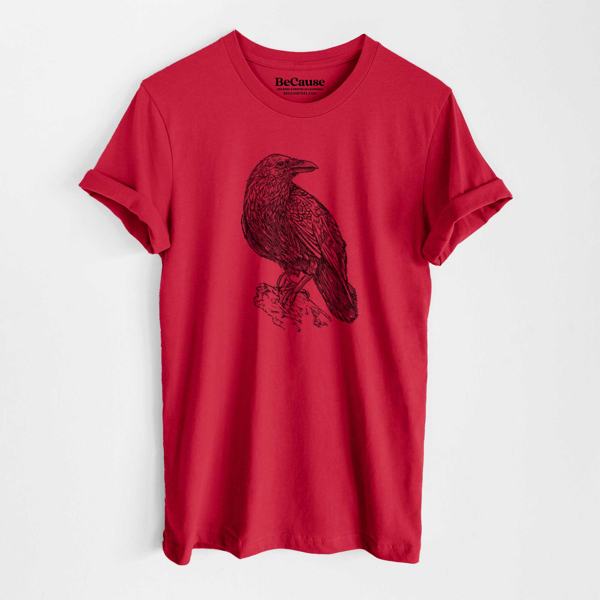 Common Raven - Corvus corax - Lightweight 100% Cotton Unisex Crewneck