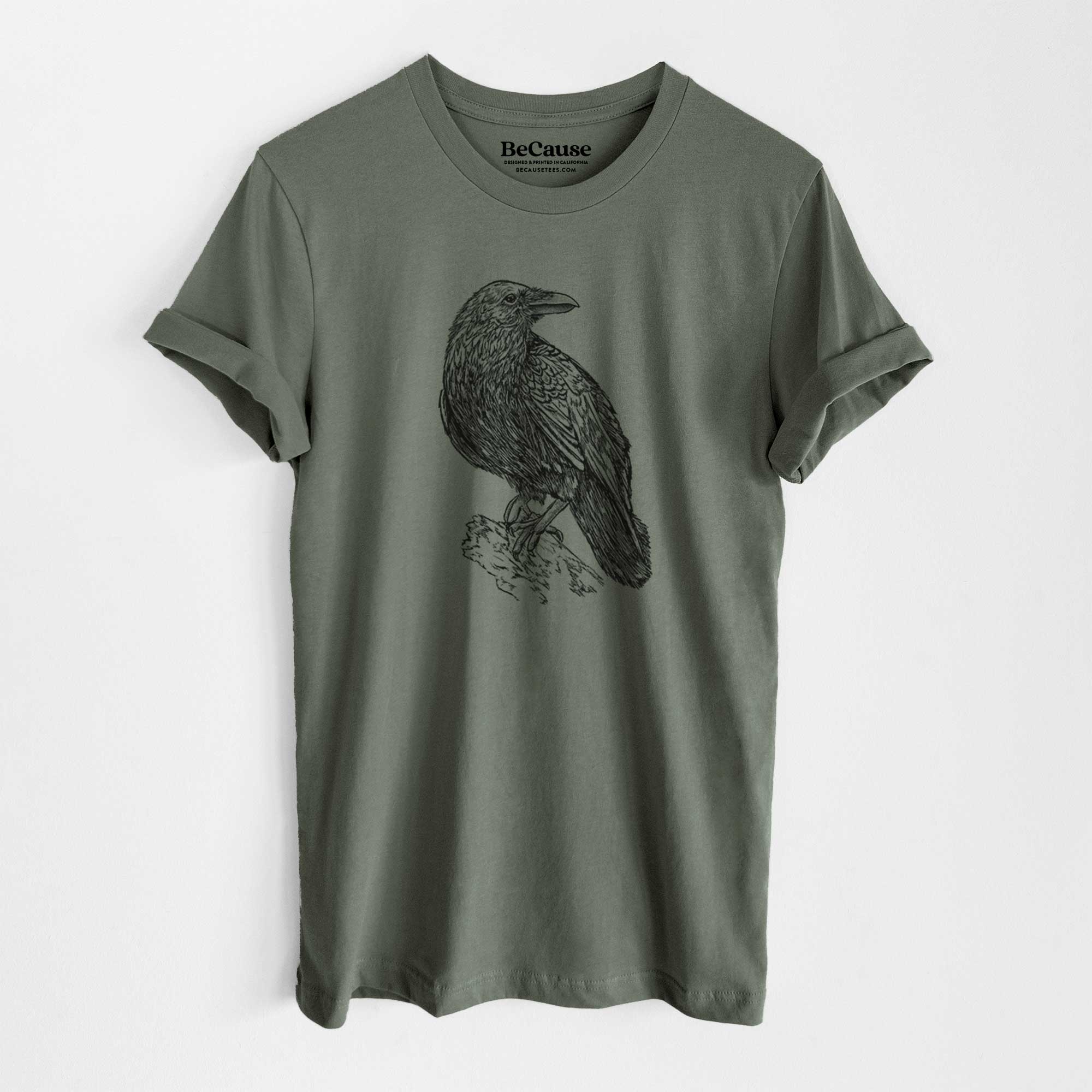Common Raven - Corvus corax - Lightweight 100% Cotton Unisex Crewneck