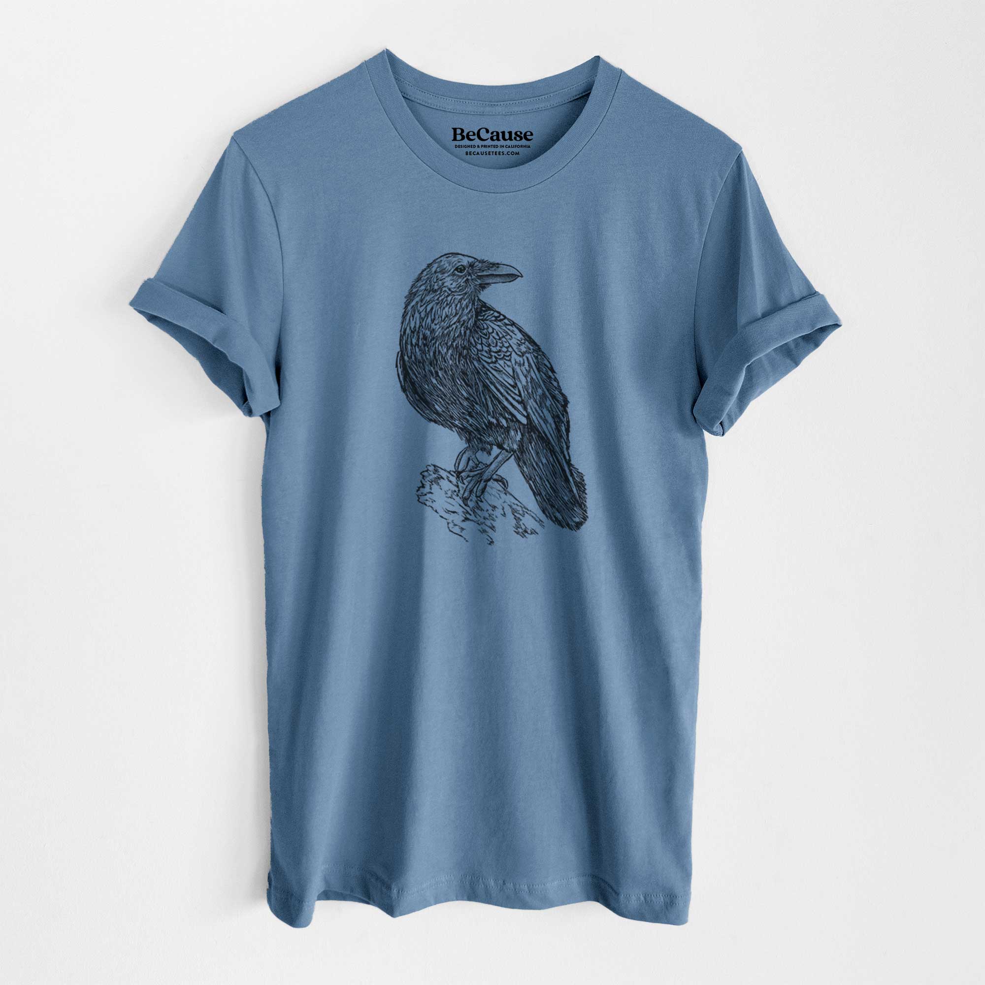Common Raven - Corvus corax - Lightweight 100% Cotton Unisex Crewneck