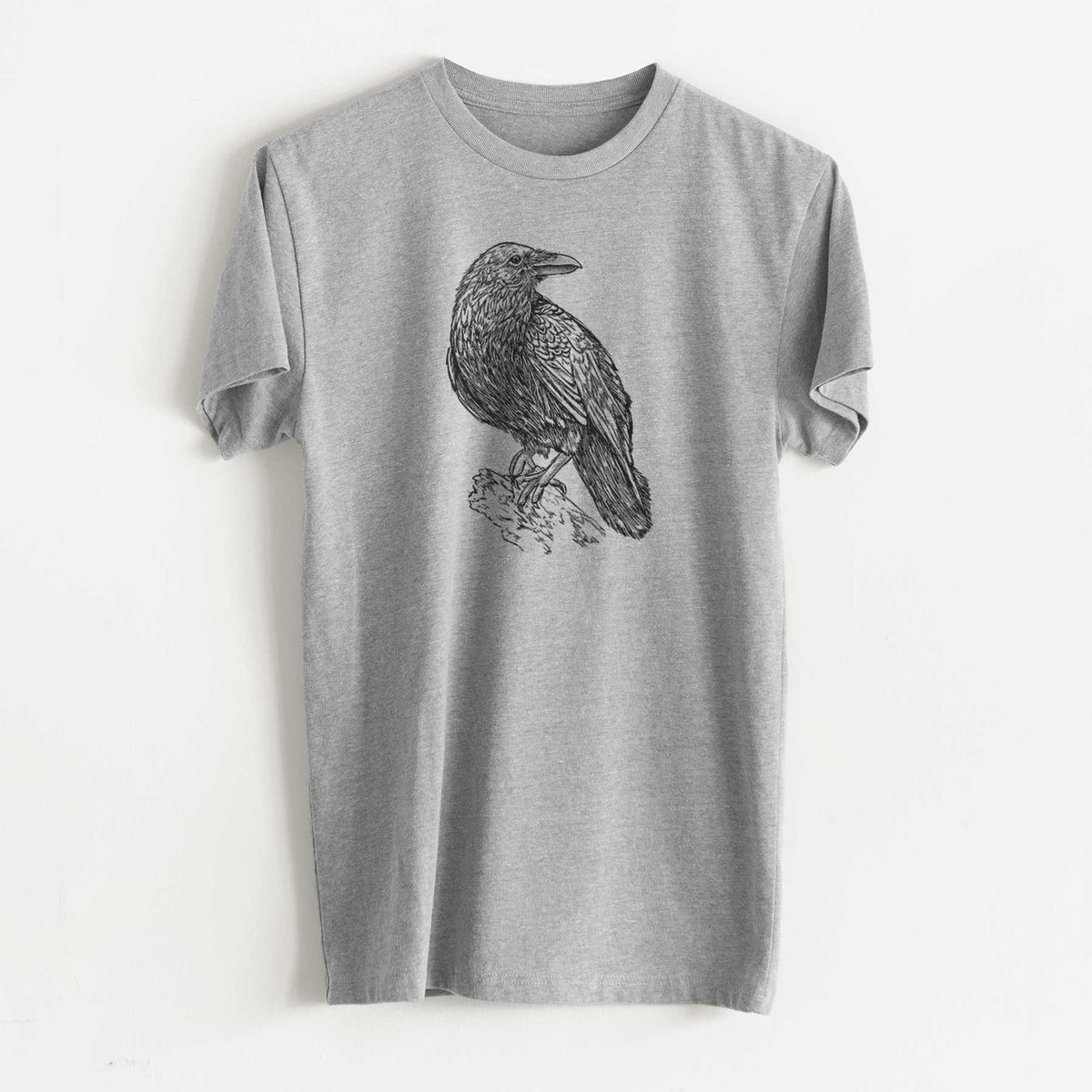Corvus corax - Common Raven - Unisex Recycled Eco Tee  - CLOSEOUT - FINAL SALE