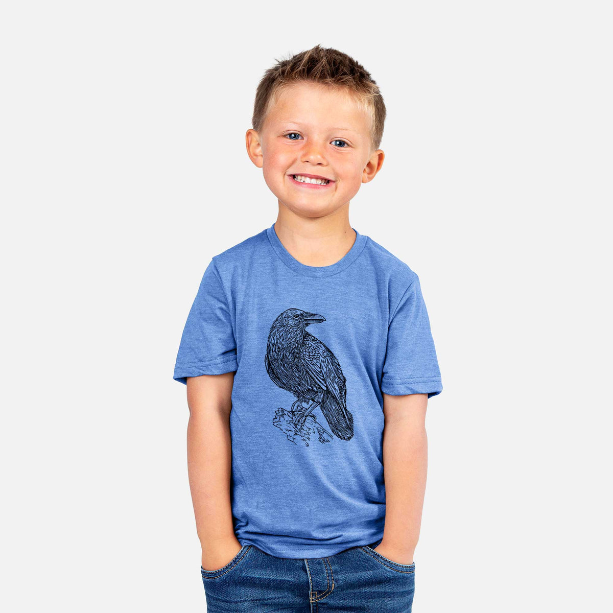 Corvus corax - Common Raven - Kids Shirt