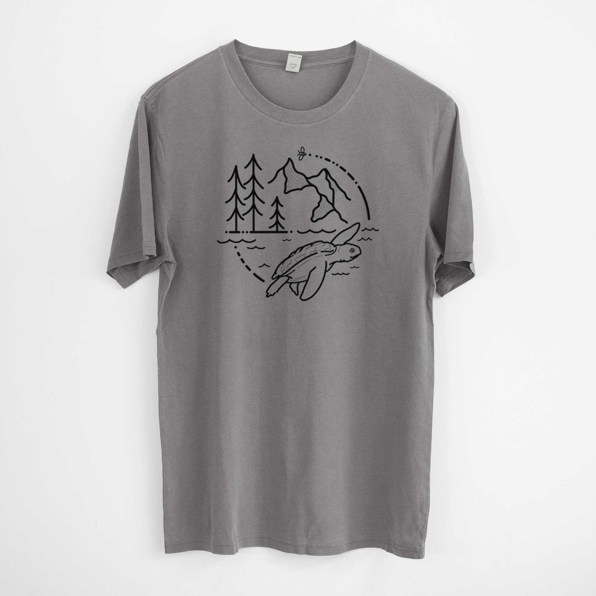 It&#39;s All Connected - Kemps Ridley Turtle -  Mineral Wash 100% Organic Cotton Short Sleeve