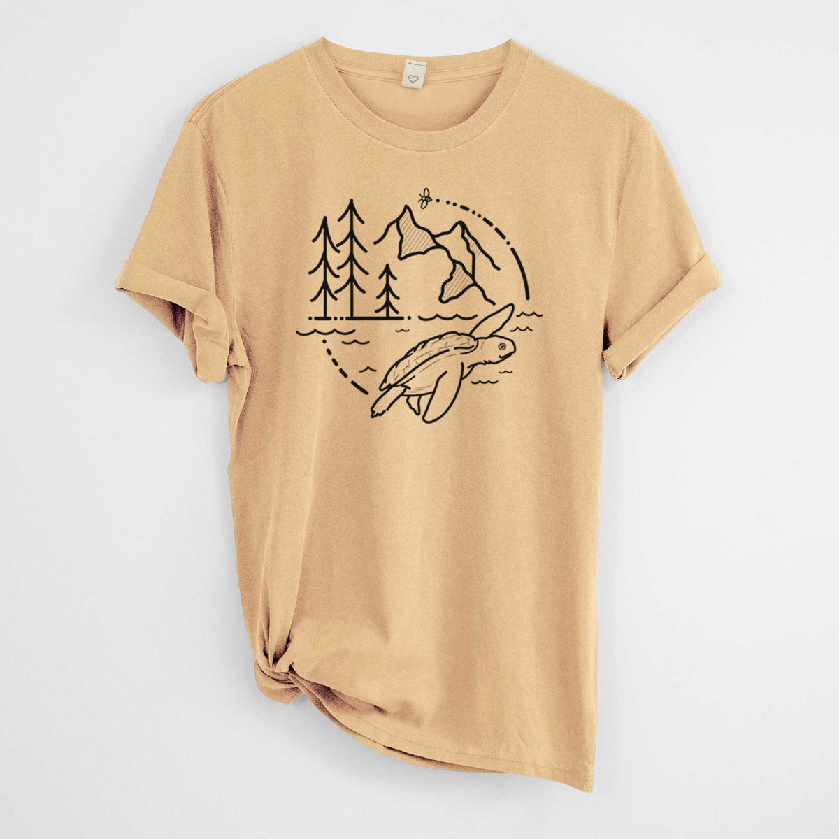 It&#39;s All Connected - Kemps Ridley Turtle -  Mineral Wash 100% Organic Cotton Short Sleeve