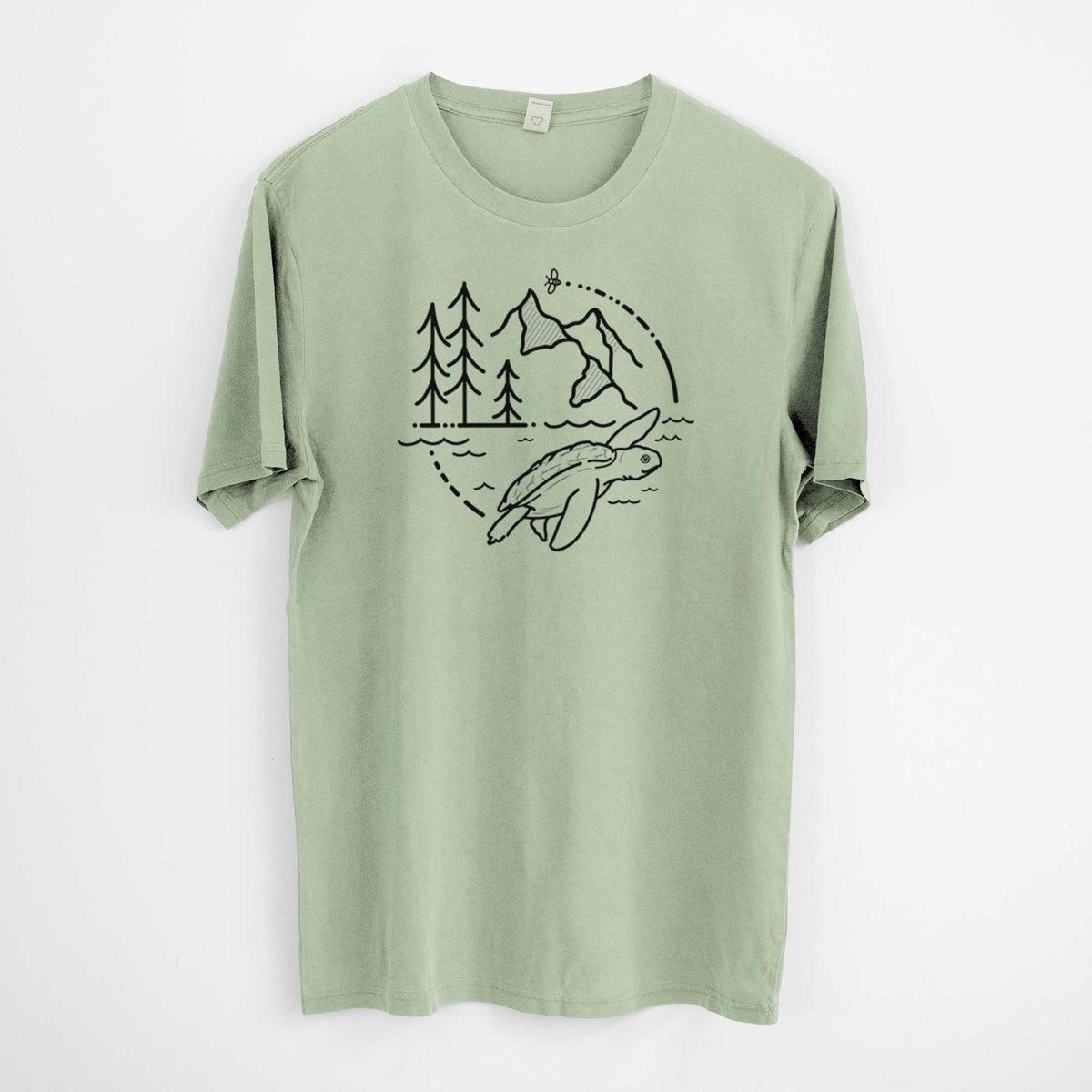 It&#39;s All Connected - Kemps Ridley Turtle -  Mineral Wash 100% Organic Cotton Short Sleeve