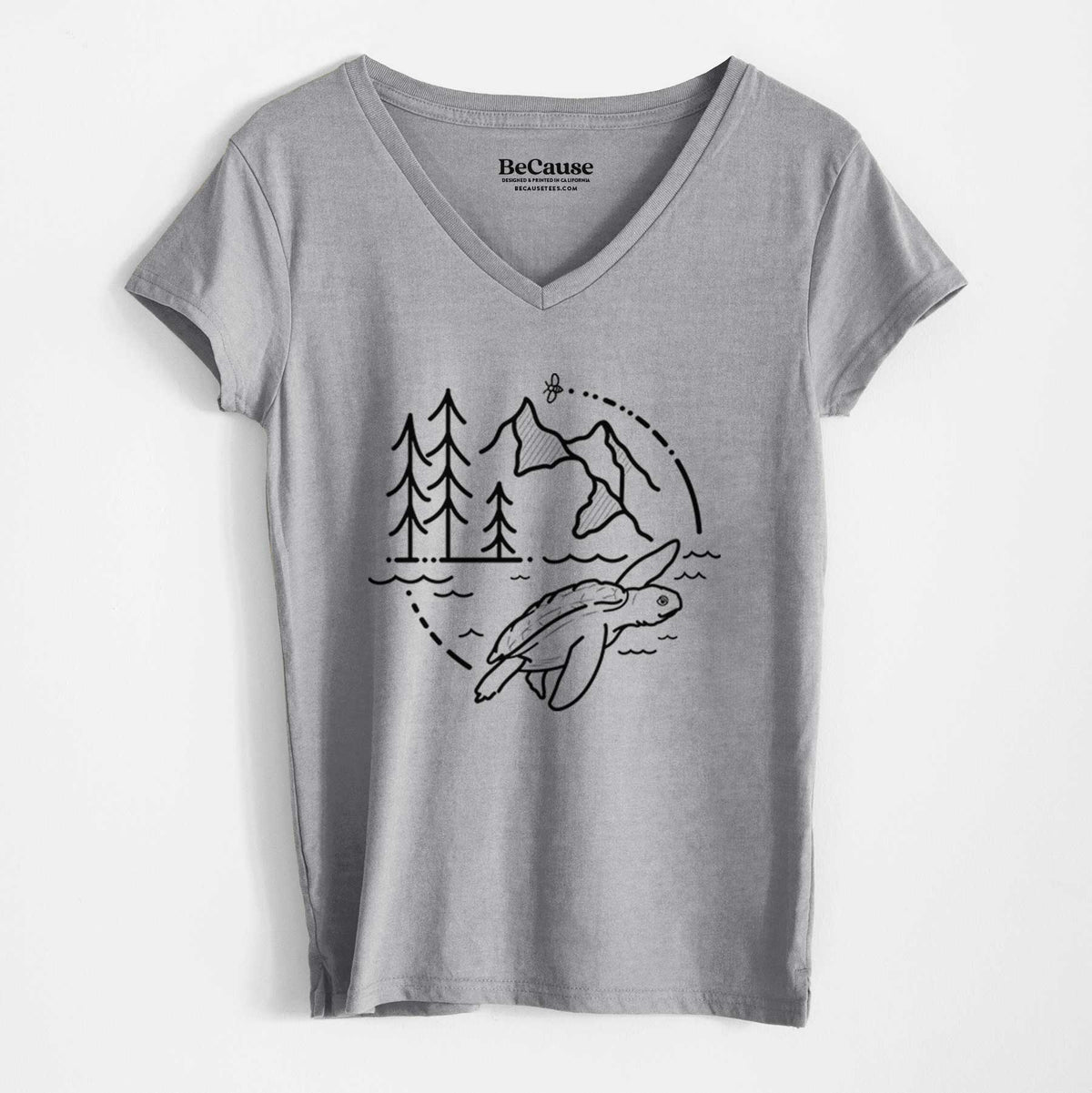 It&#39;s All Connected - Kemps Ridley Turtle - Women&#39;s 100% Recycled V-neck