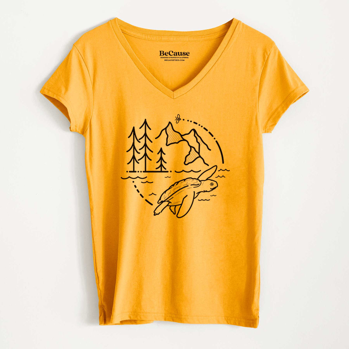 It&#39;s All Connected - Kemps Ridley Turtle - Women&#39;s 100% Recycled V-neck