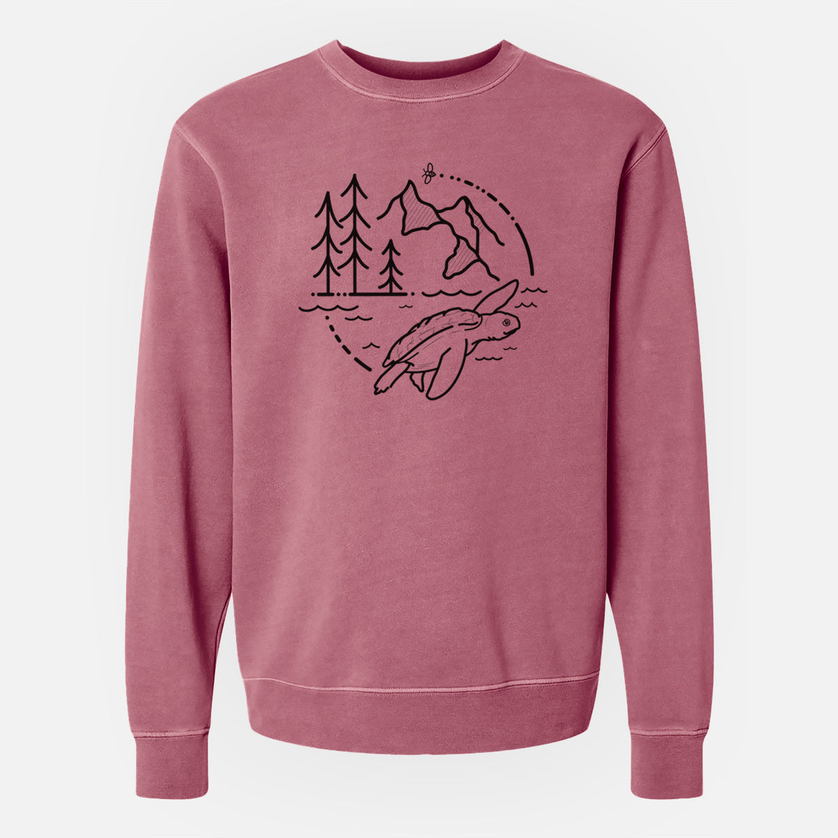 It&#39;s All Connected - Kemps Ridley Turtle - Unisex Pigment Dyed Crew Sweatshirt