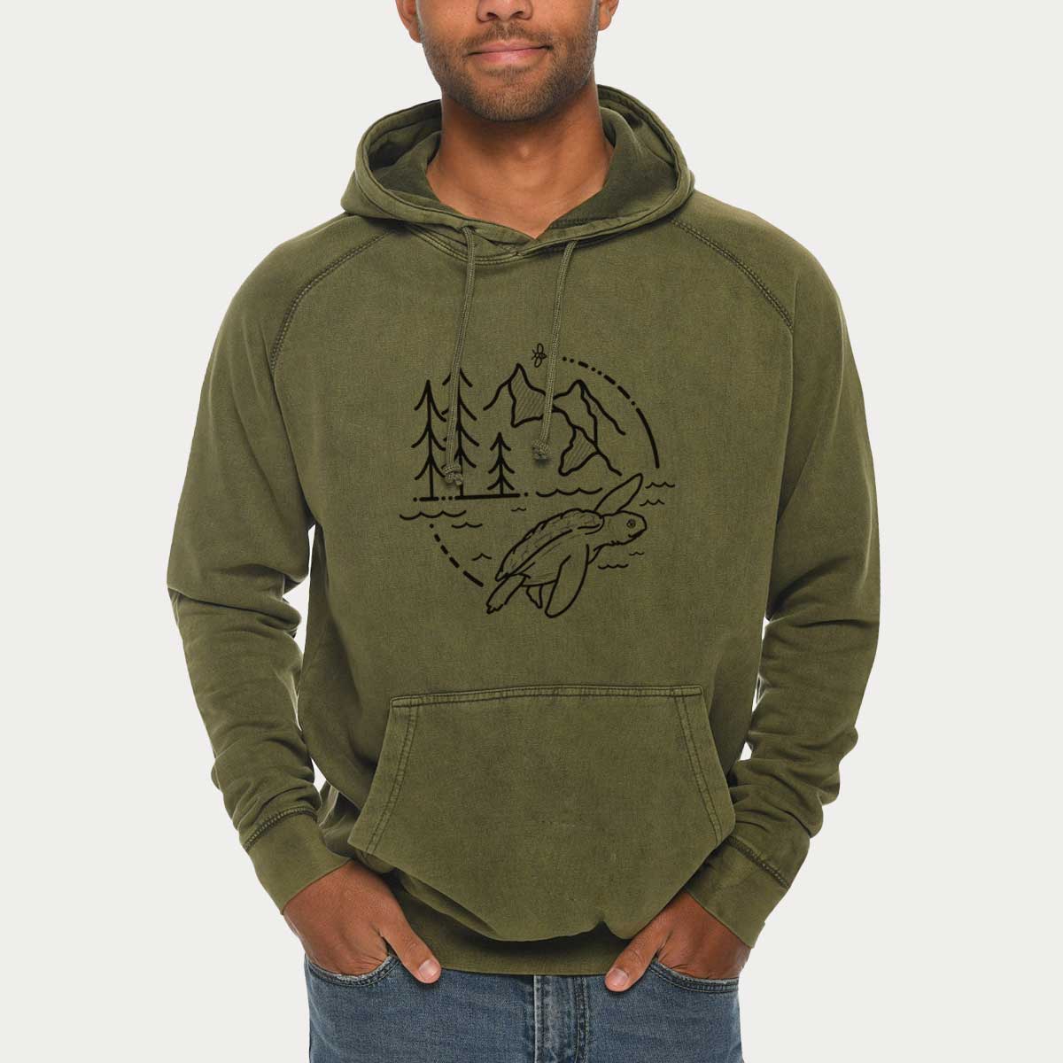 It&#39;s All Connected - Kemps Ridley Turtle  - Mid-Weight Unisex Vintage 100% Cotton Hoodie