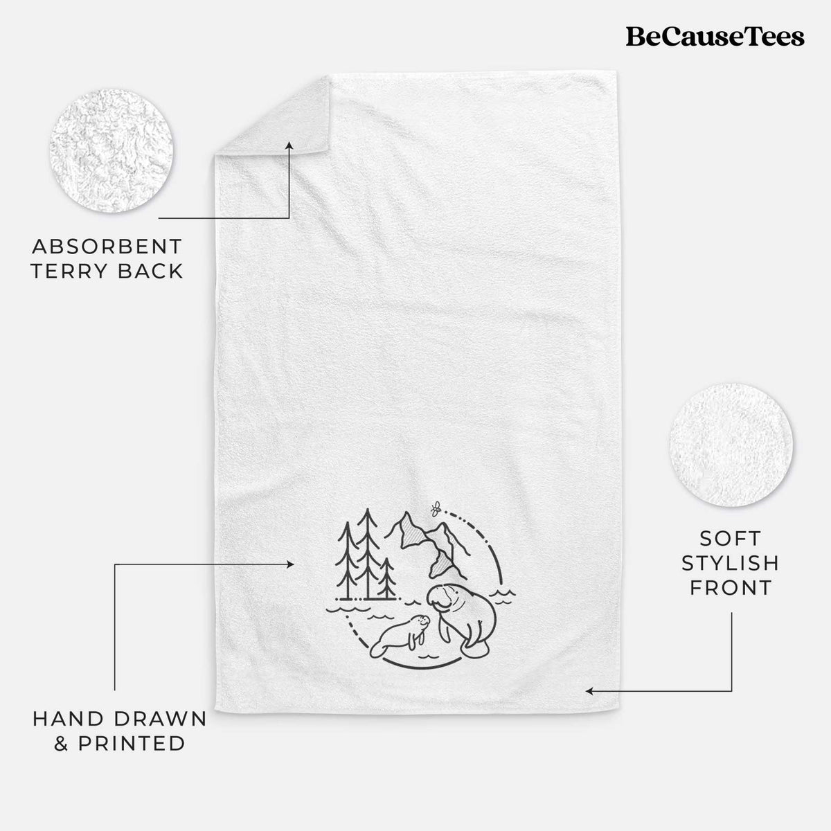 It&#39;s All Connected - Manatee Hand Towel