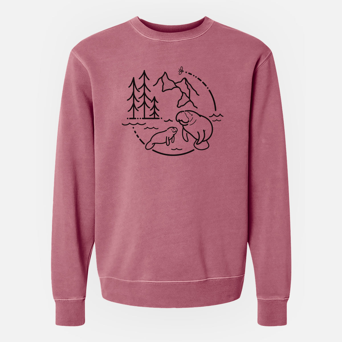 It&#39;s All Connected - Manatee - Unisex Pigment Dyed Crew Sweatshirt