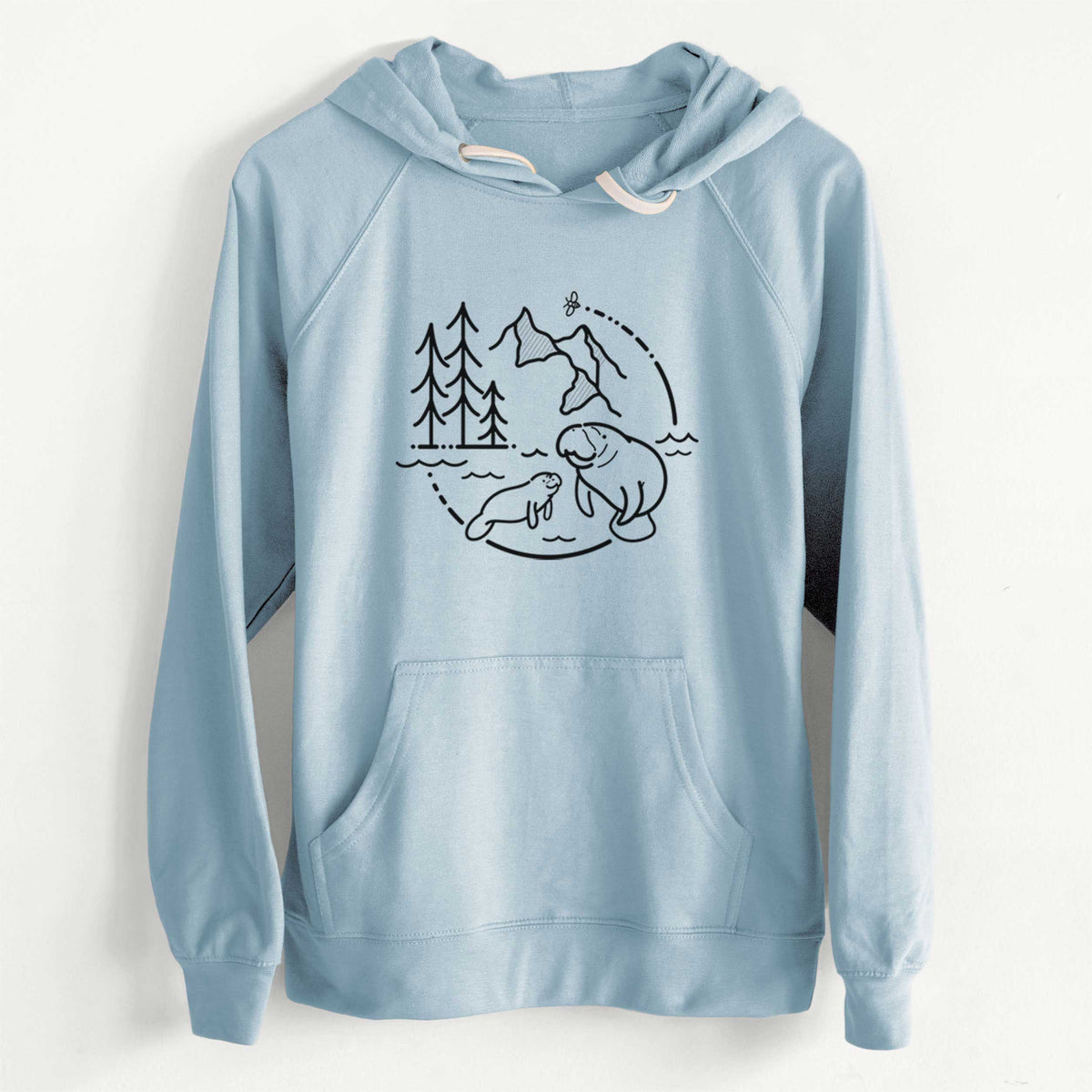 It&#39;s All Connected - Manatee  - Slim Fit Loopback Terry Hoodie