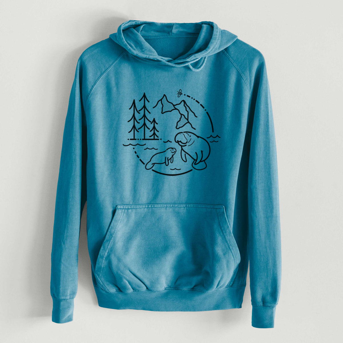 It&#39;s All Connected - Manatee  - Mid-Weight Unisex Vintage 100% Cotton Hoodie