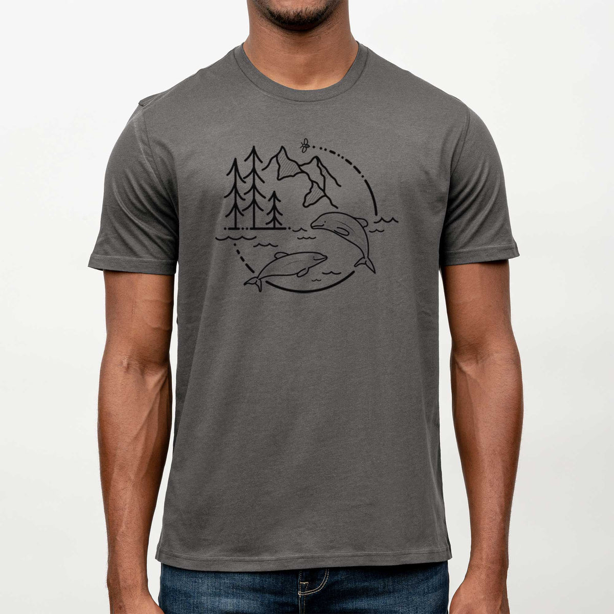It&#39;s All Connected - Maui Dolphins -  Mineral Wash 100% Organic Cotton Short Sleeve