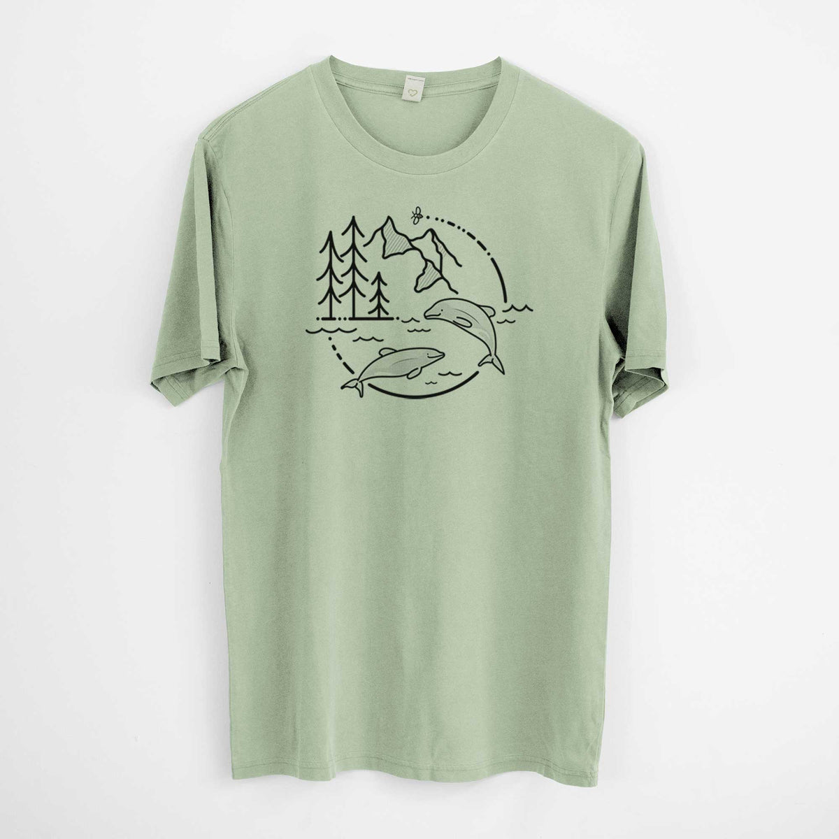 It&#39;s All Connected - Maui Dolphins -  Mineral Wash 100% Organic Cotton Short Sleeve