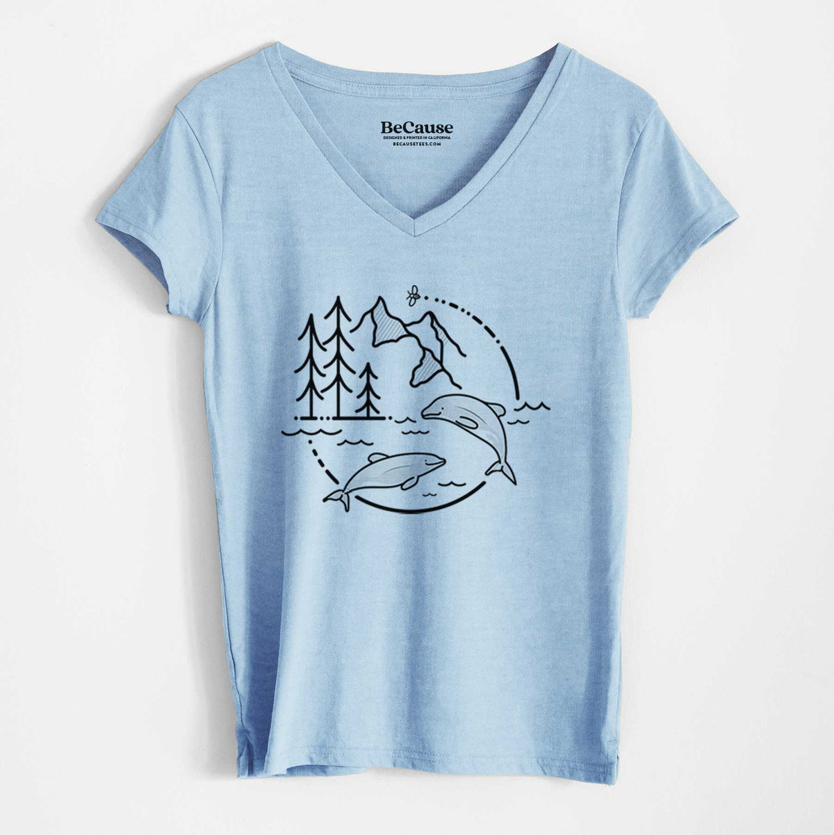 It&#39;s All Connected - Maui Dolphins - Women&#39;s 100% Recycled V-neck