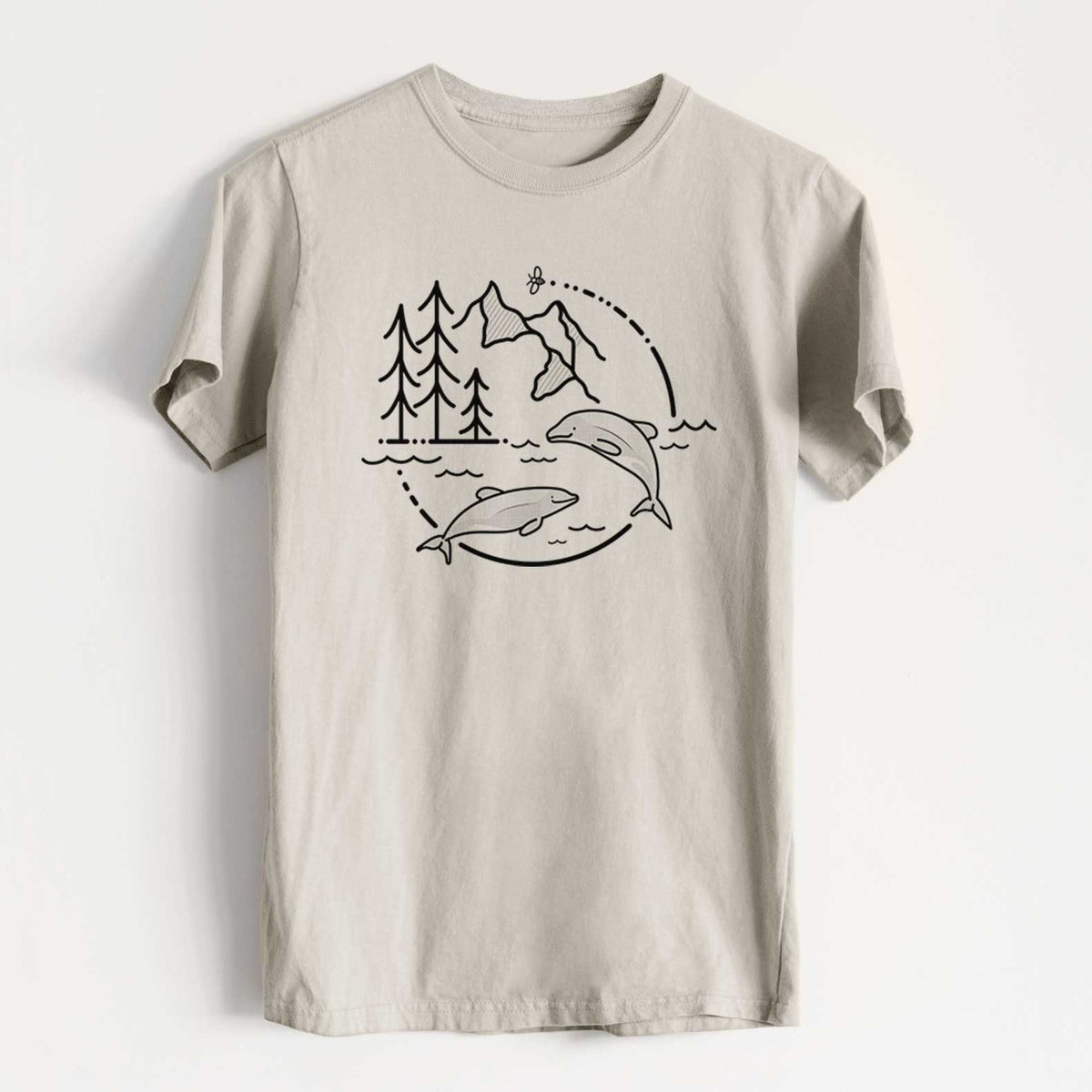 It&#39;s All Connected - Maui Dolphins - Heavyweight Men&#39;s 100% Organic Cotton Tee