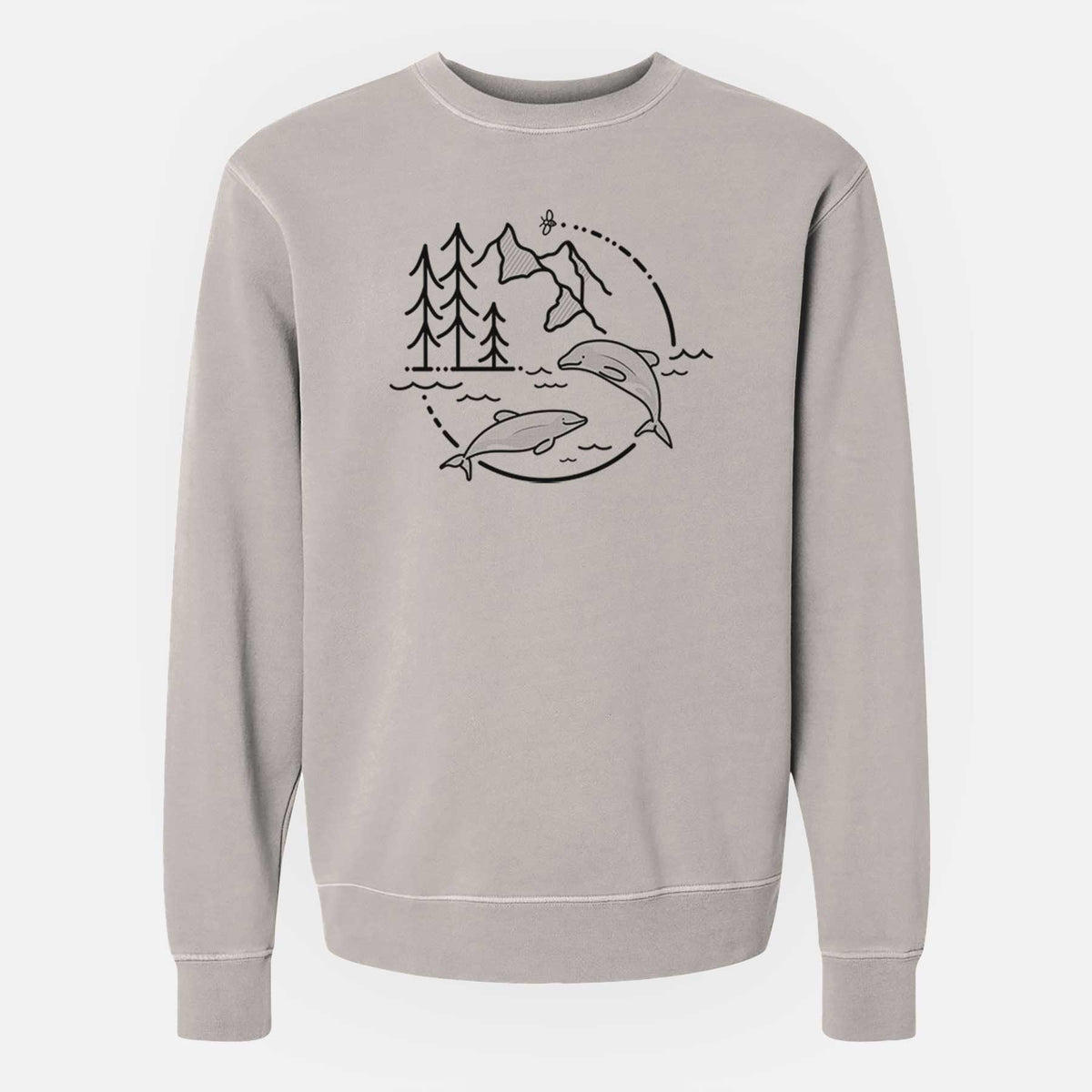 It&#39;s All Connected - Maui Dolphins - Unisex Pigment Dyed Crew Sweatshirt