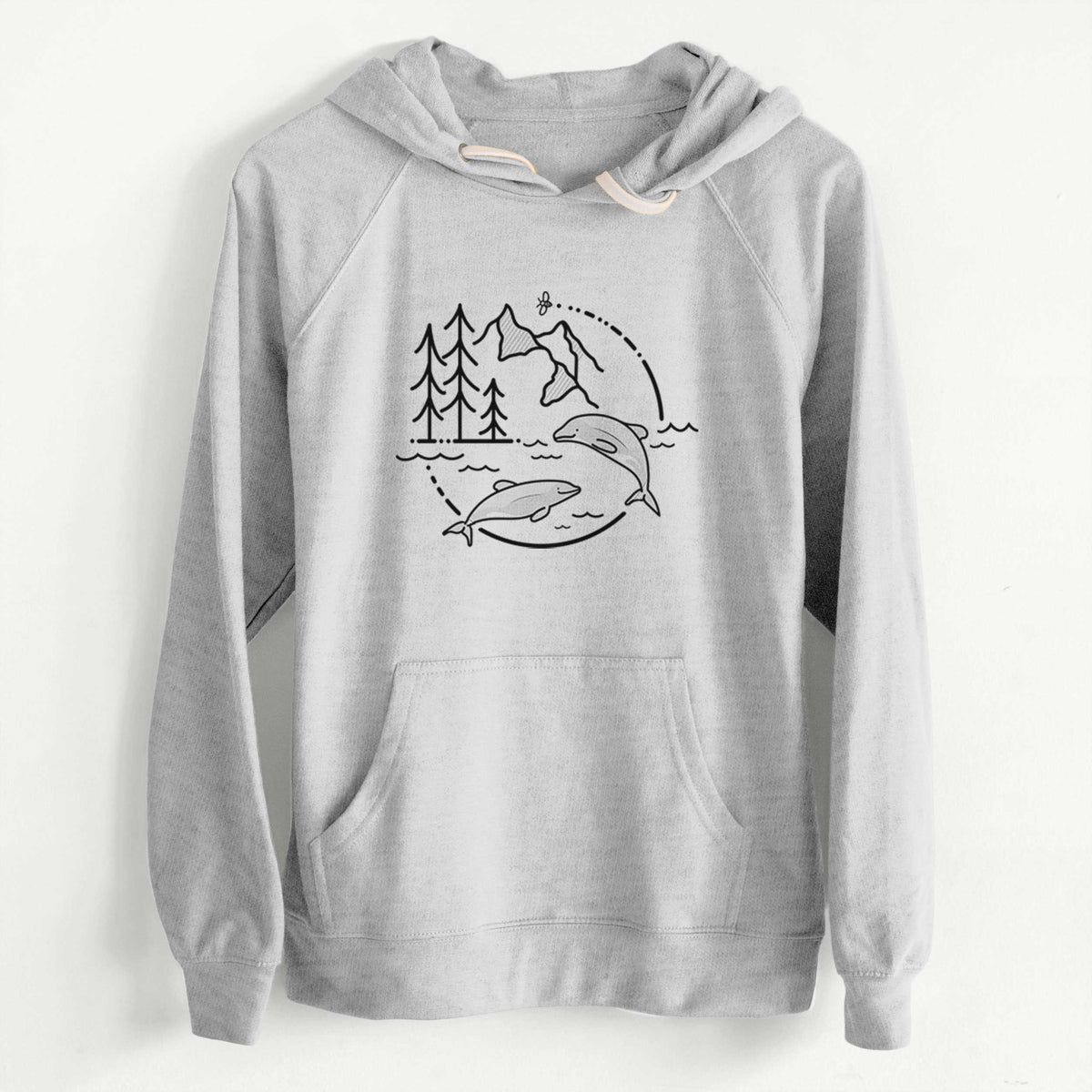 It&#39;s All Connected - Maui Dolphins  - Slim Fit Loopback Terry Hoodie