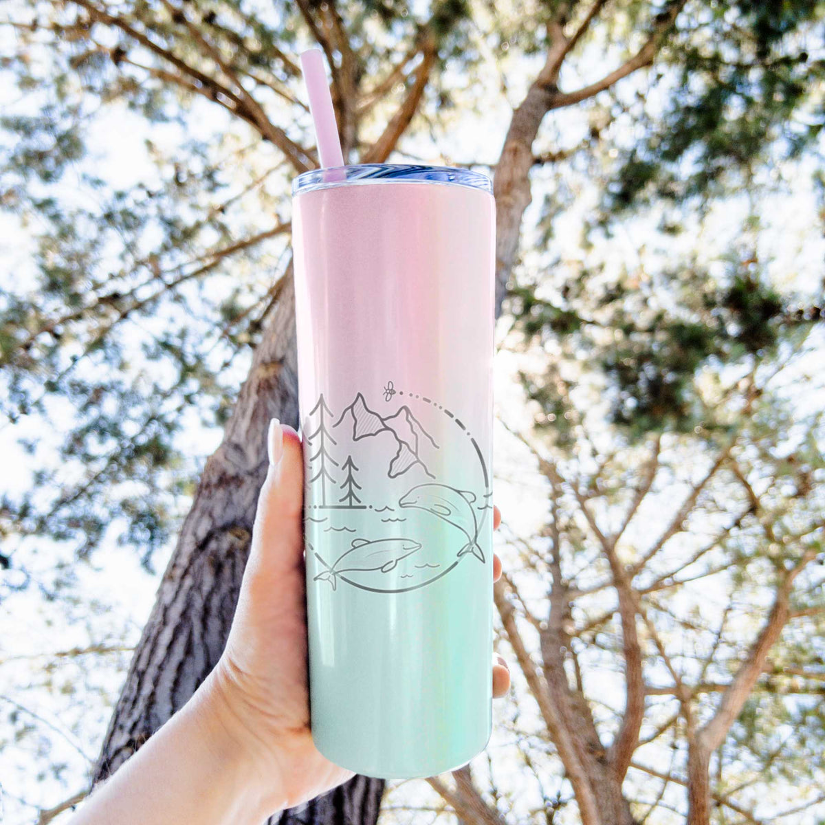 It&#39;s All Connected - Maui Dolphins - 20oz Skinny Tumbler