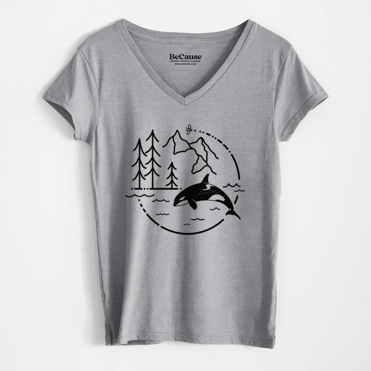 It&#39;s All Connected - Orca - Women&#39;s 100% Recycled V-neck