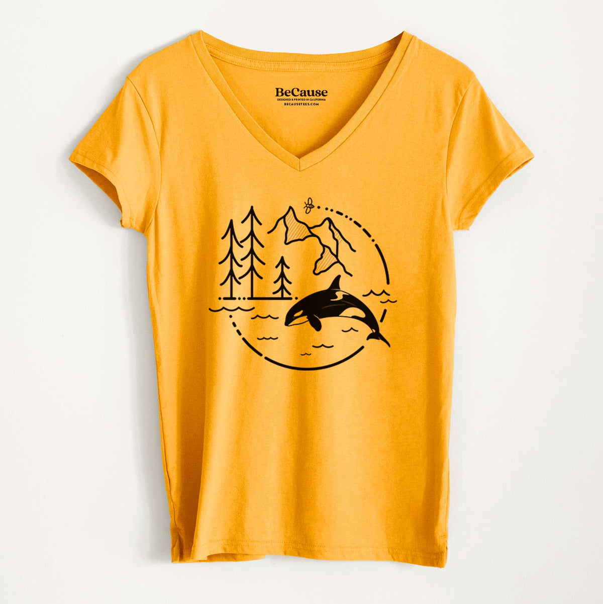 It&#39;s All Connected - Orca - Women&#39;s 100% Recycled V-neck
