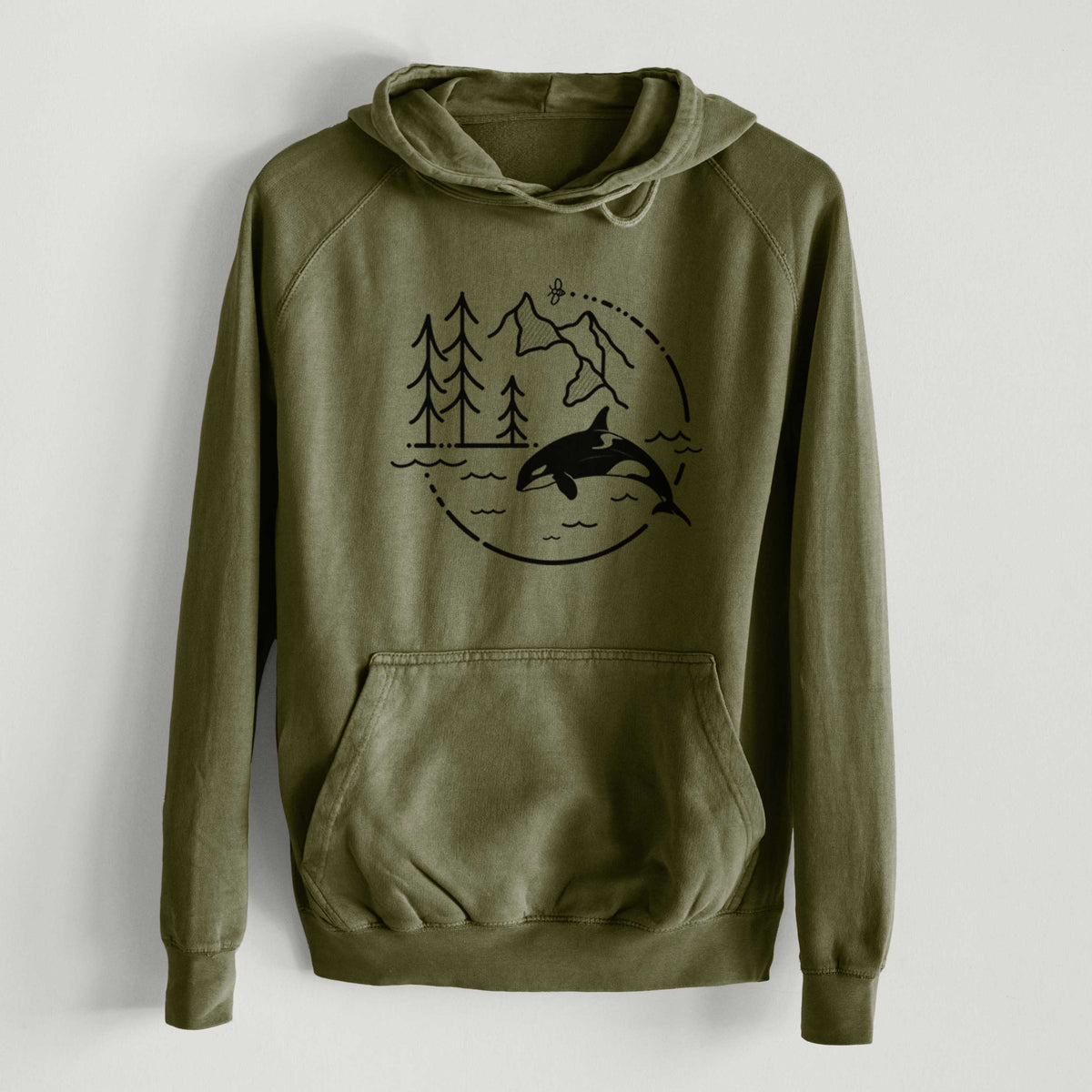 It&#39;s All Connected - Orca  - Mid-Weight Unisex Vintage 100% Cotton Hoodie