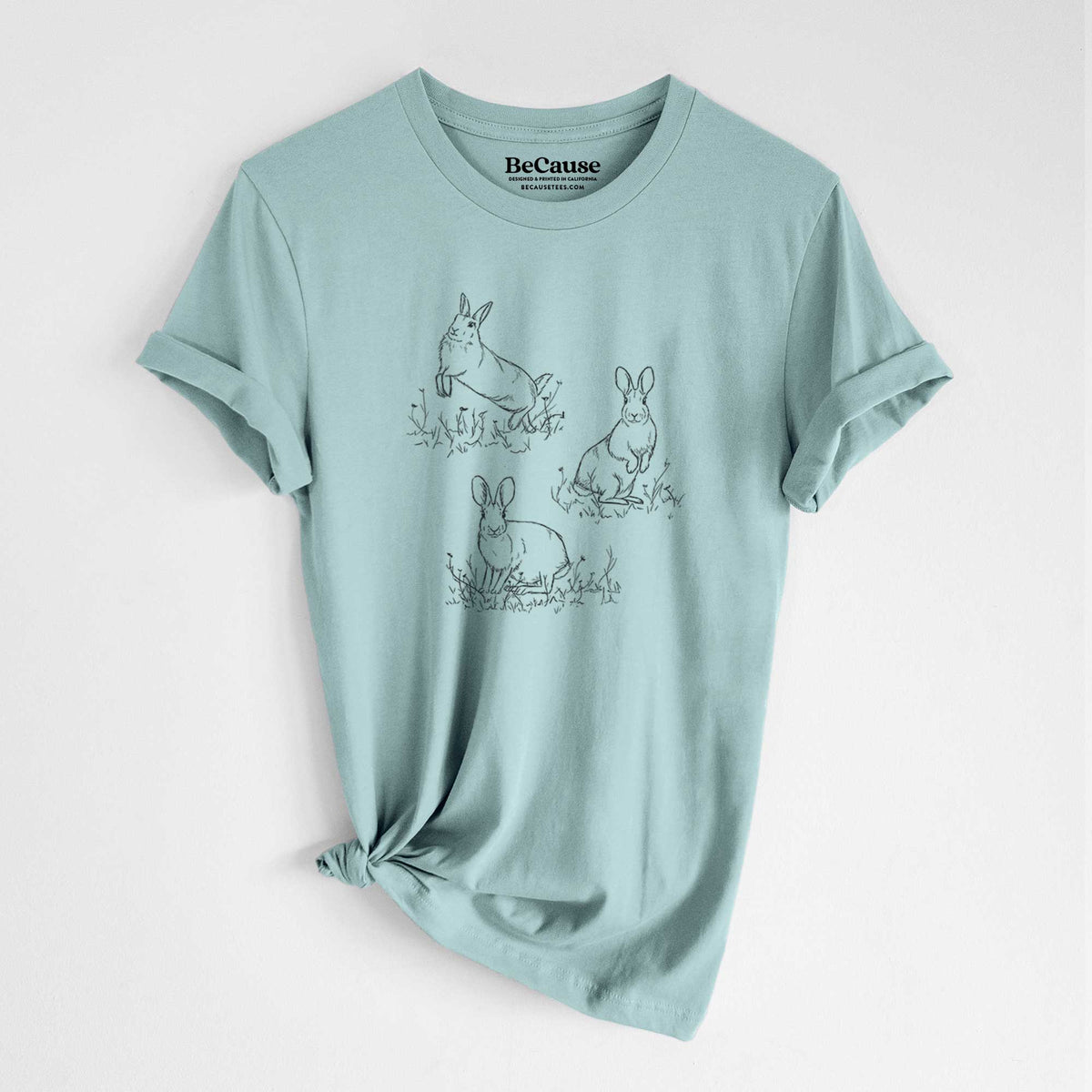 Eastern Cottontail Rabbit Trio - Sylvilagus floridanus - Lightweight 100% Cotton Unisex Crewneck