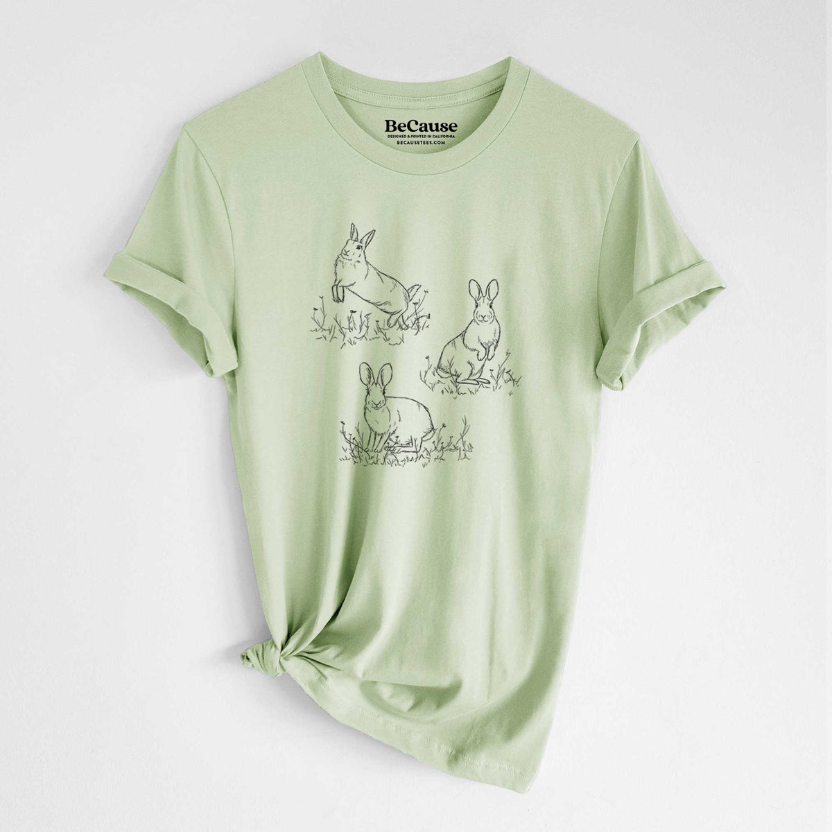 Eastern Cottontail Rabbit Trio - Sylvilagus floridanus - Lightweight 100% Cotton Unisex Crewneck