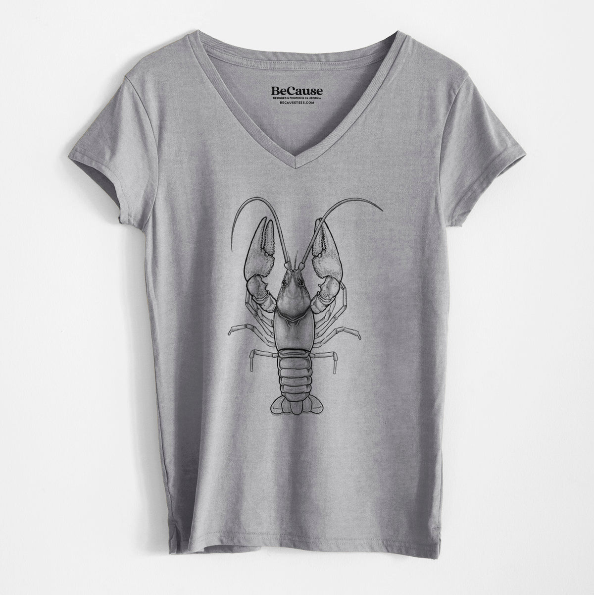 Guyandotte River Crayfish - Cambarus veteranus - Women&#39;s 100% Recycled V-neck