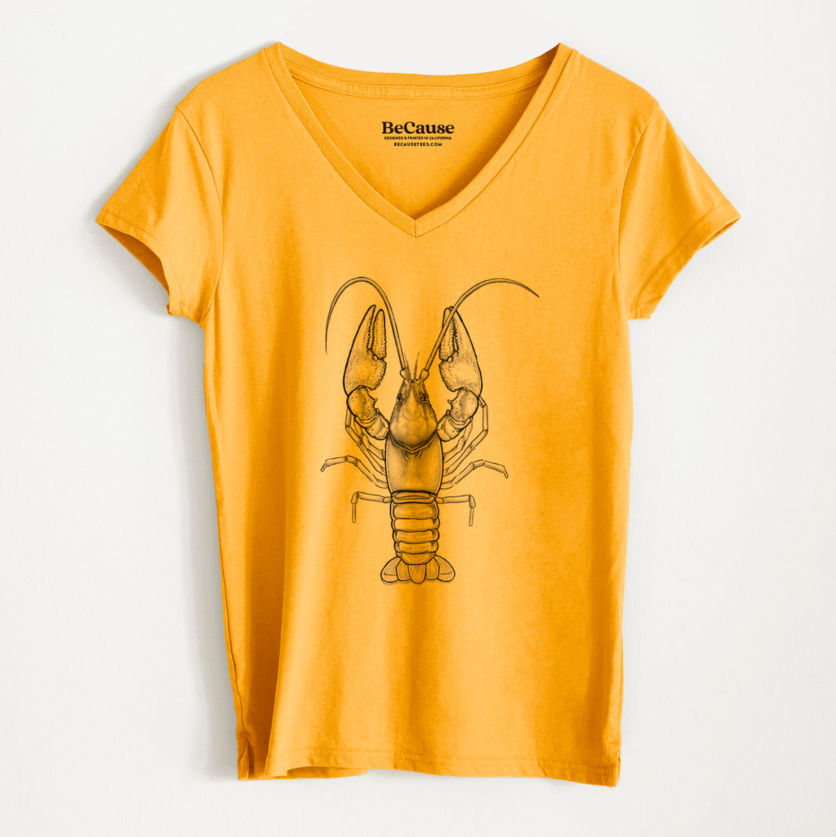 Guyandotte River Crayfish - Cambarus veteranus - Women&#39;s 100% Recycled V-neck