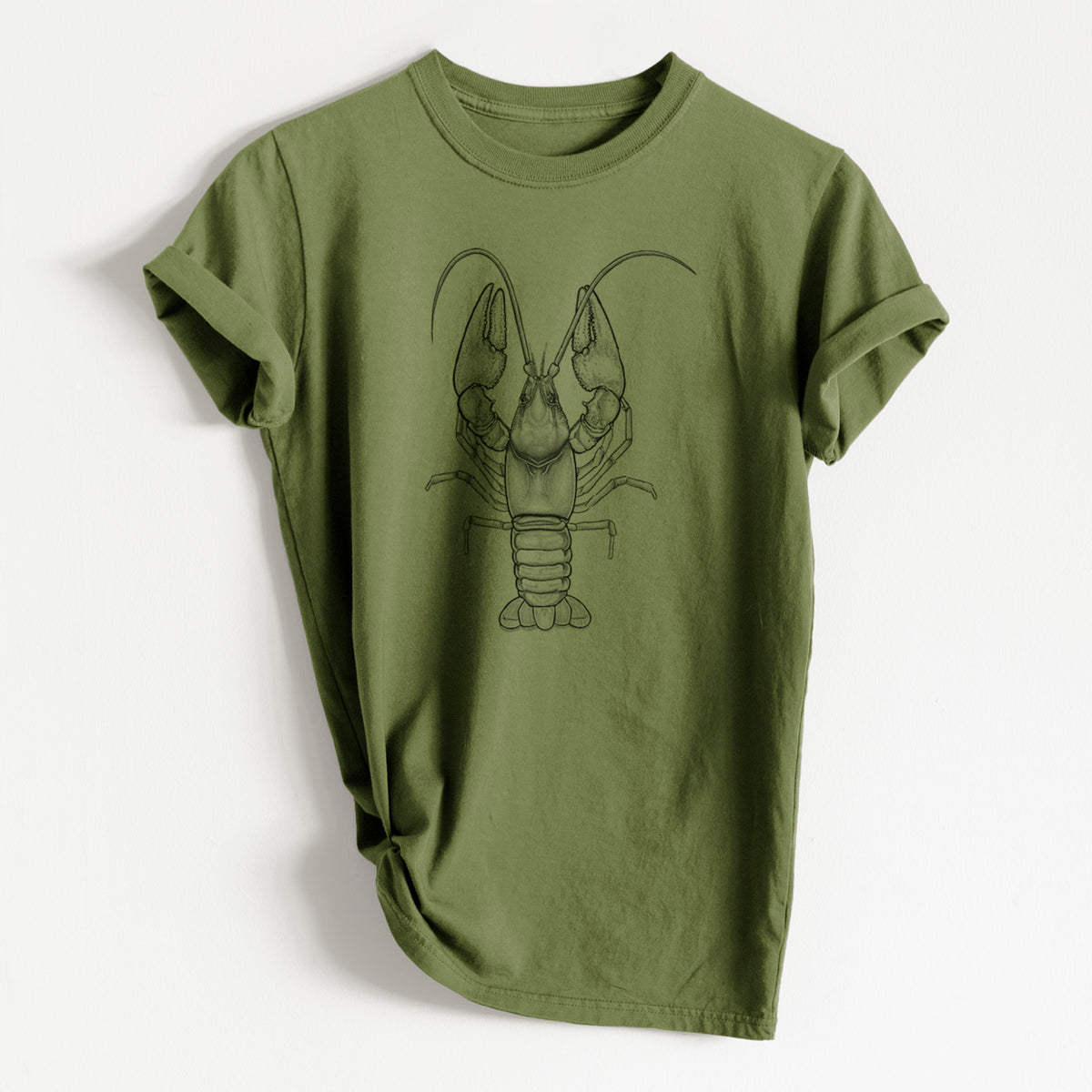 Guyandotte River Crayfish - Cambarus veteranus - Heavyweight Men&#39;s 100% Organic Cotton Tee