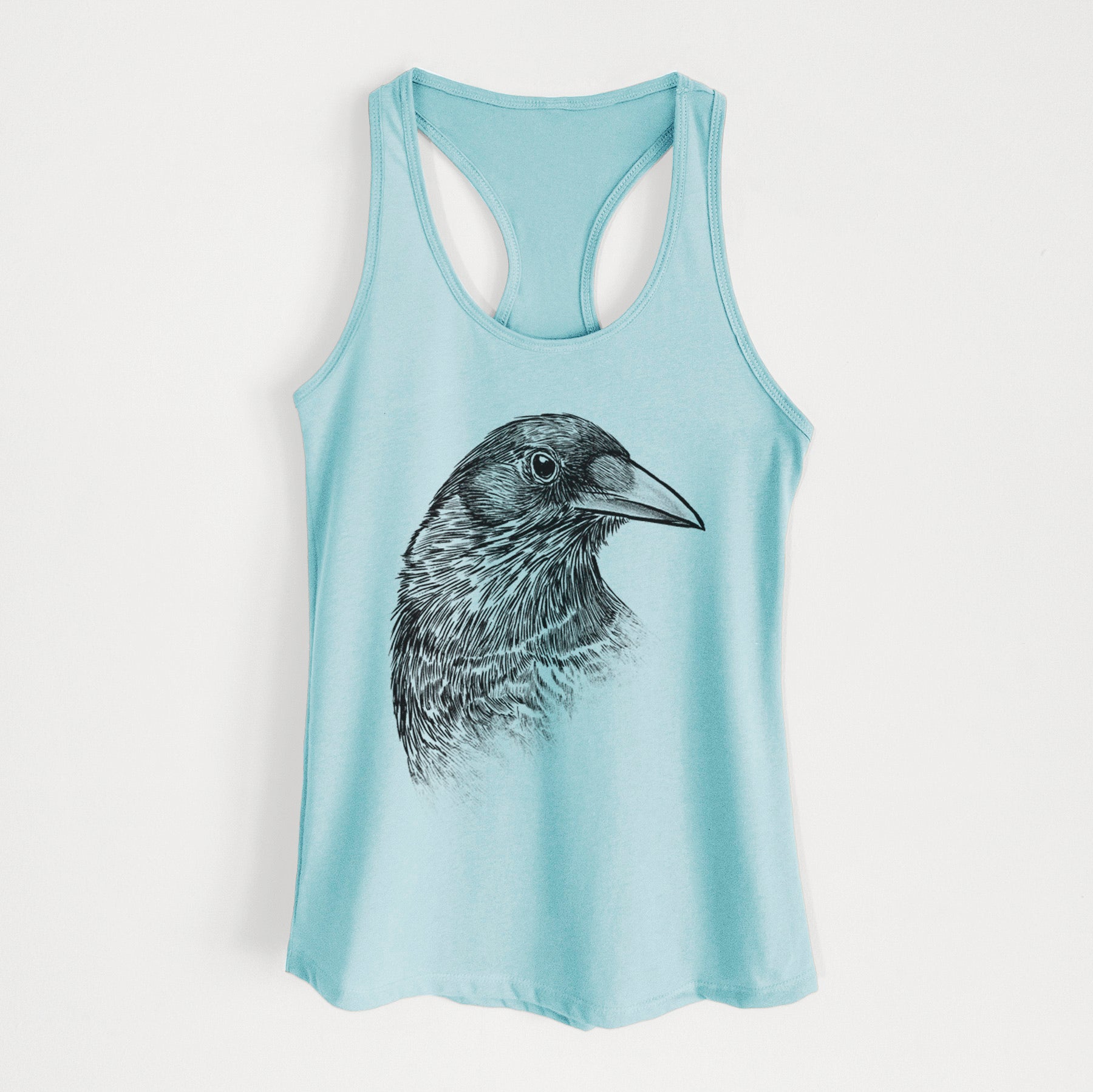 American Crow Bust - Corvus brachyrhynchos - Women's Racerback Tanktop