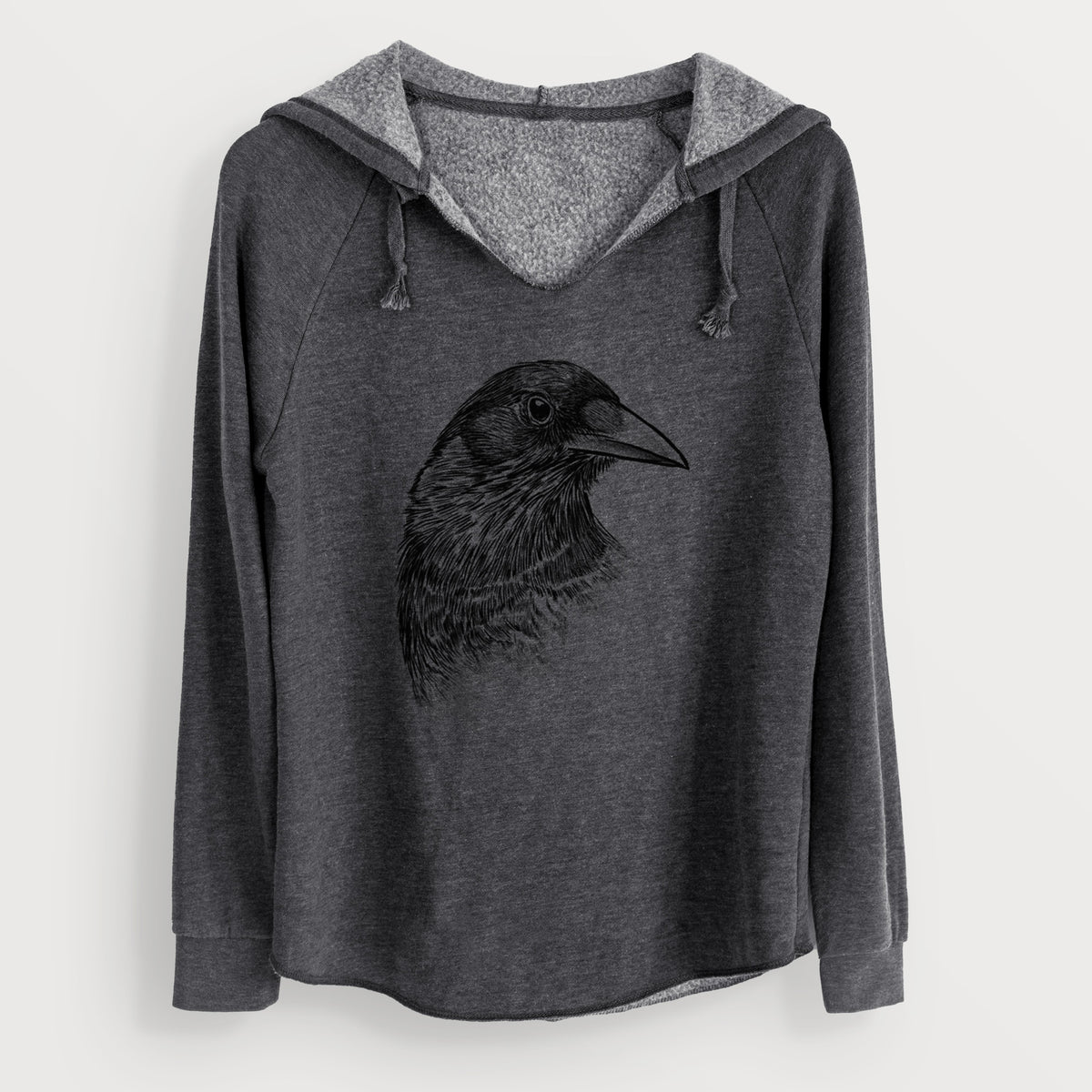 American Crow Bust - Corvus brachyrhynchos - Cali Wave Hooded Sweatshirt