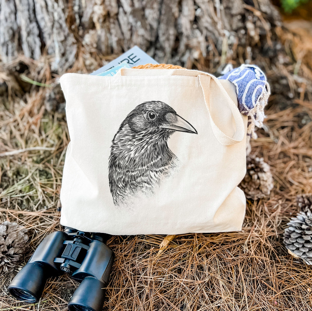 American Crow Bust - Corvus brachyrhynchos - Tote Bag