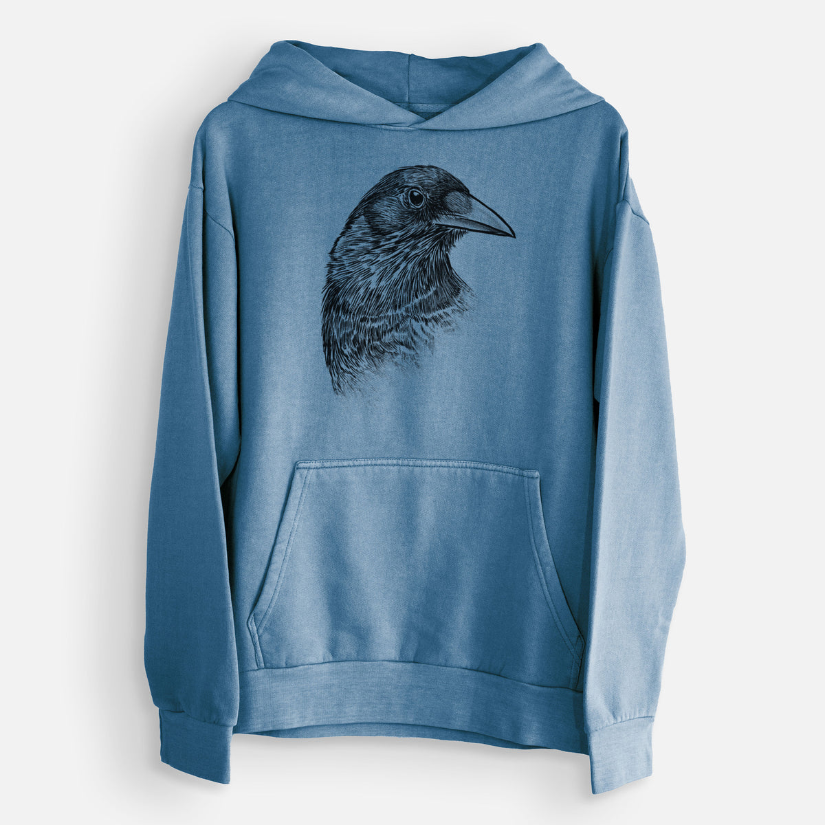 American Crow Bust - Corvus brachyrhynchos  - Urban Heavyweight Hoodie